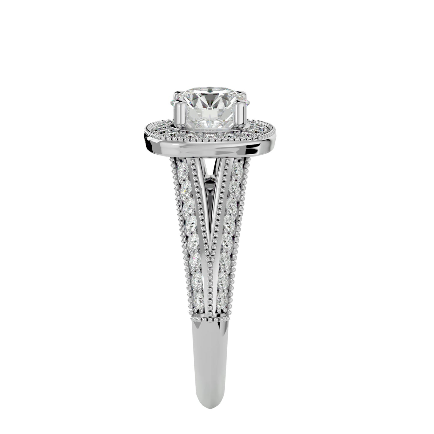 Amna halo diamond engagement ring