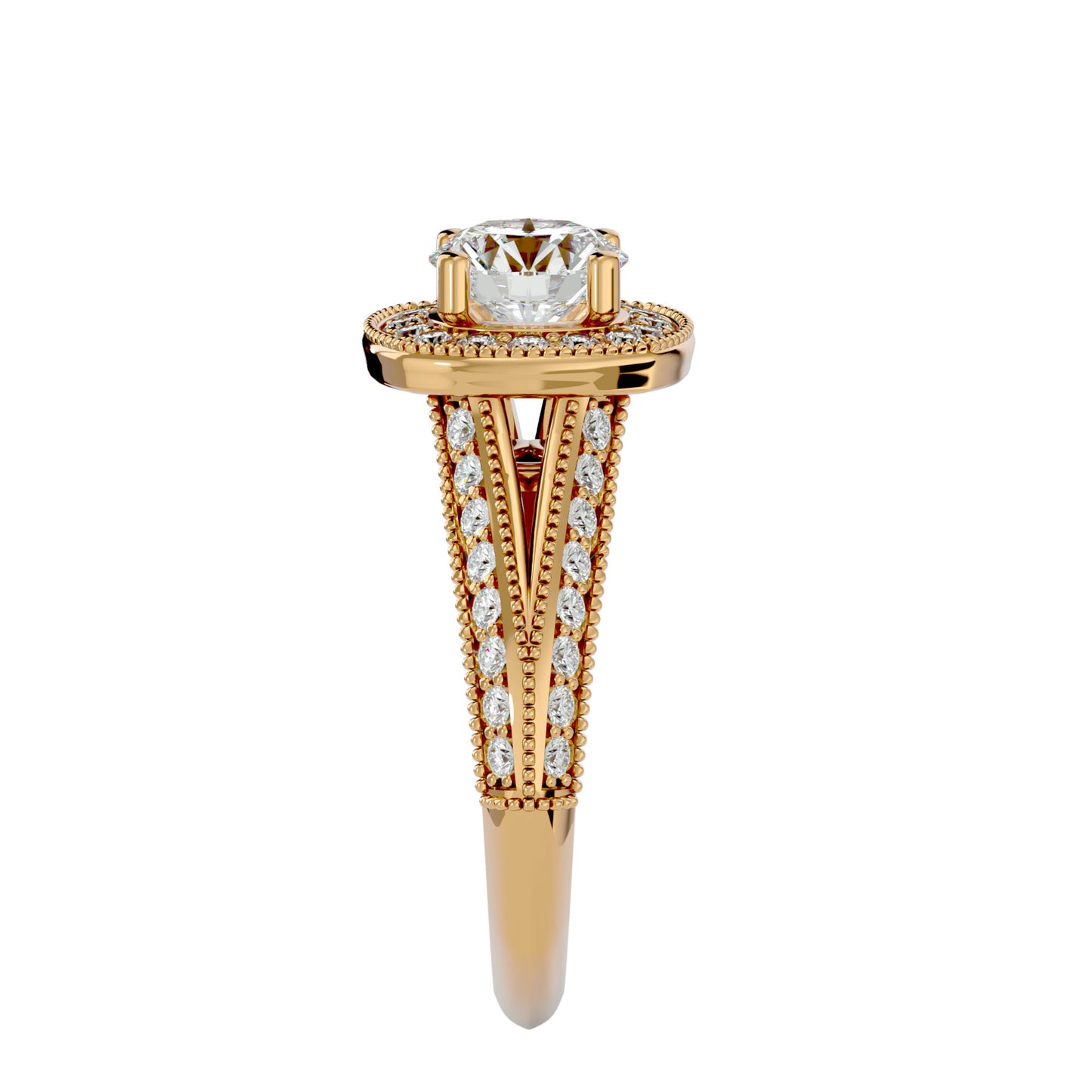 Amna halo diamond engagement ring