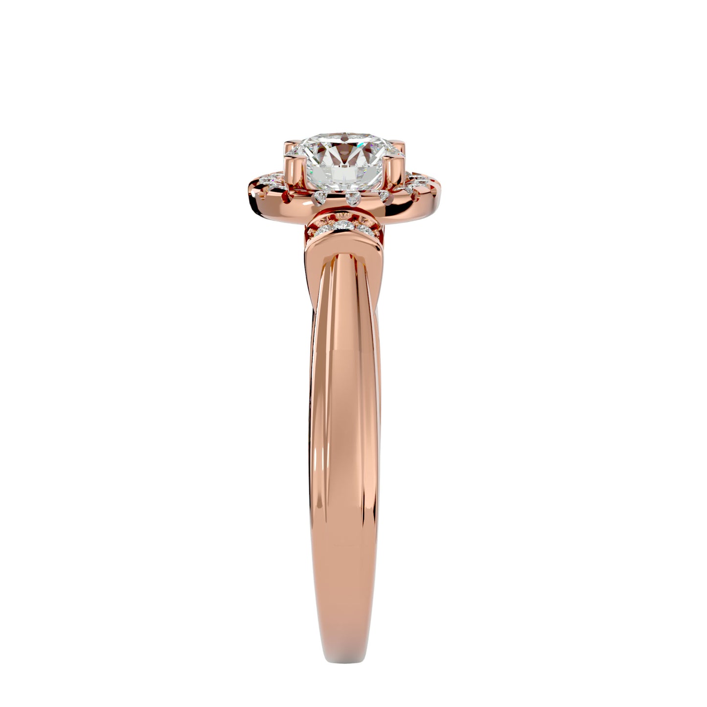 Sara halo diamond engagement ring