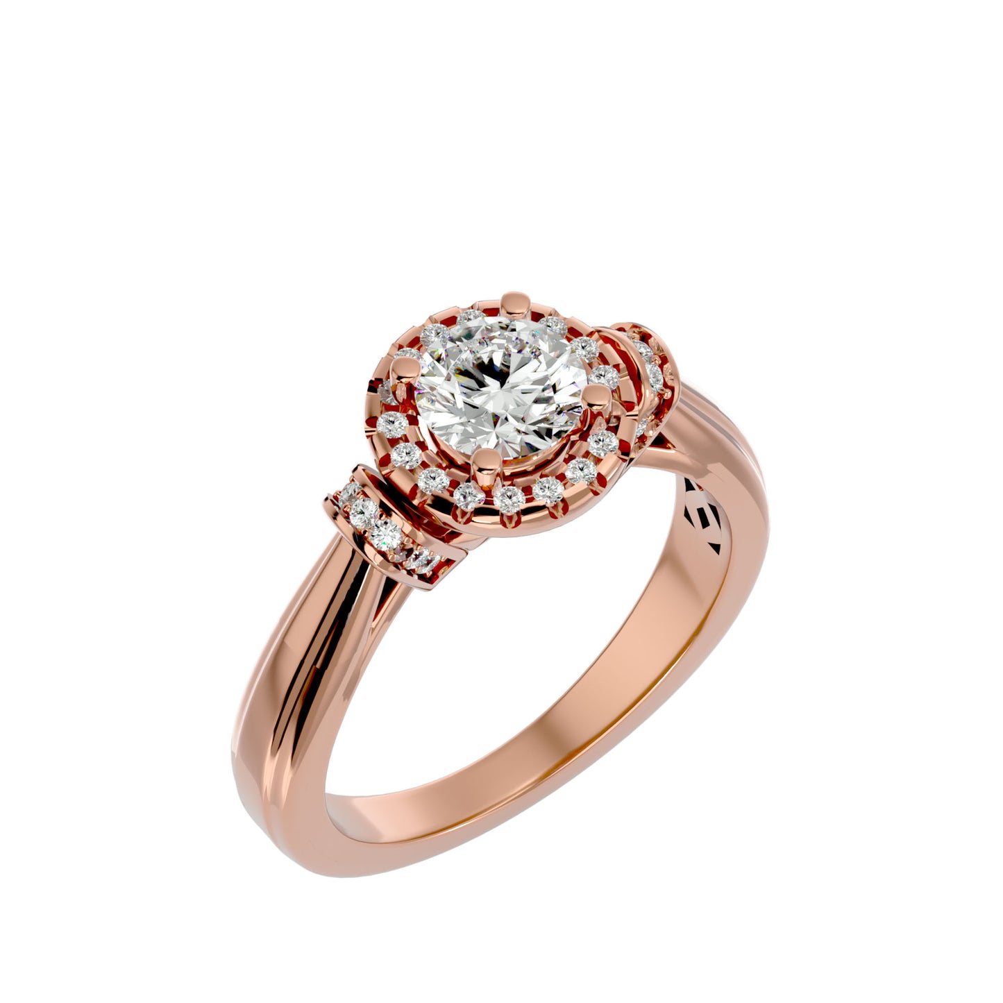 Sara halo diamond engagement ring