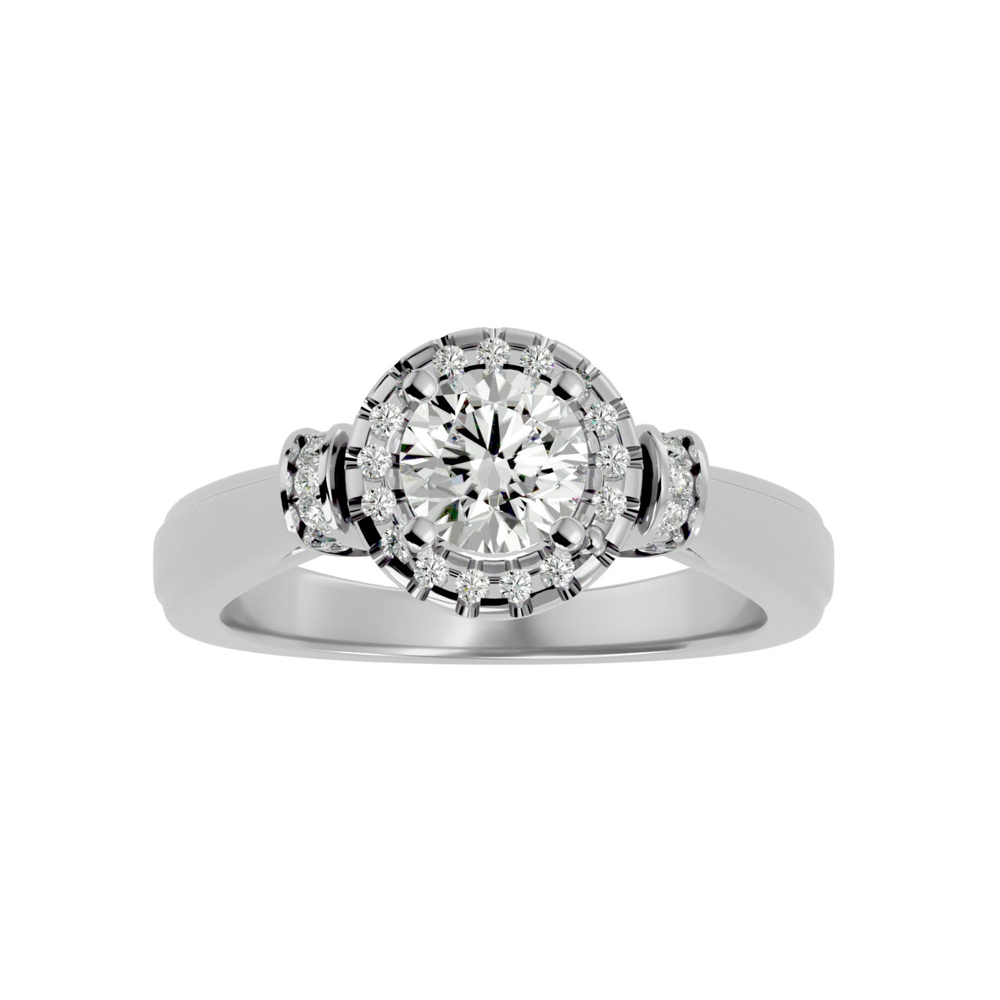 Sara halo diamond engagement ring