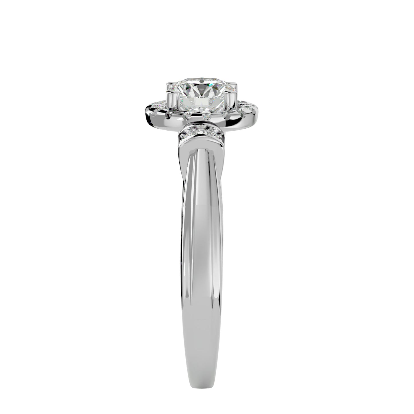 Sara halo diamond engagement ring