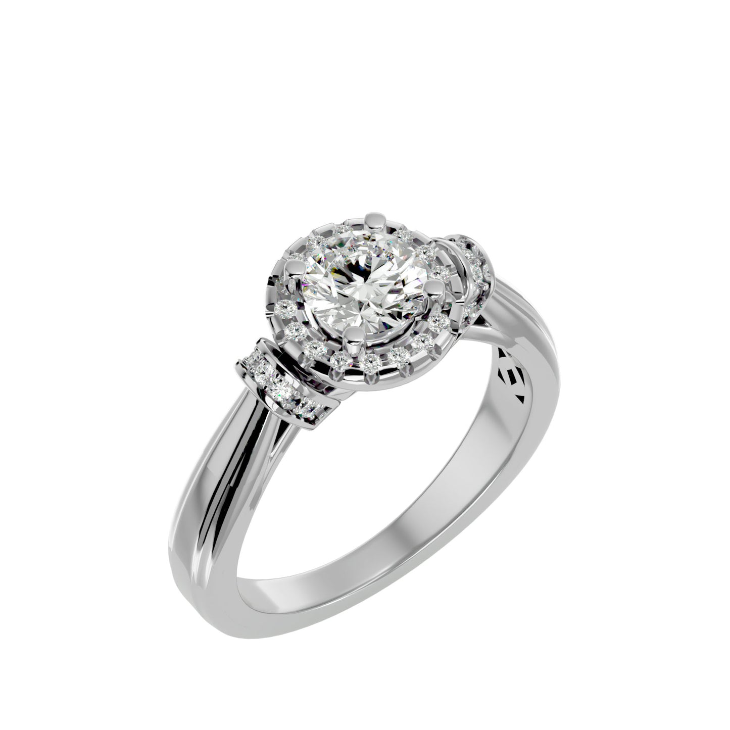 Sara halo diamond engagement ring