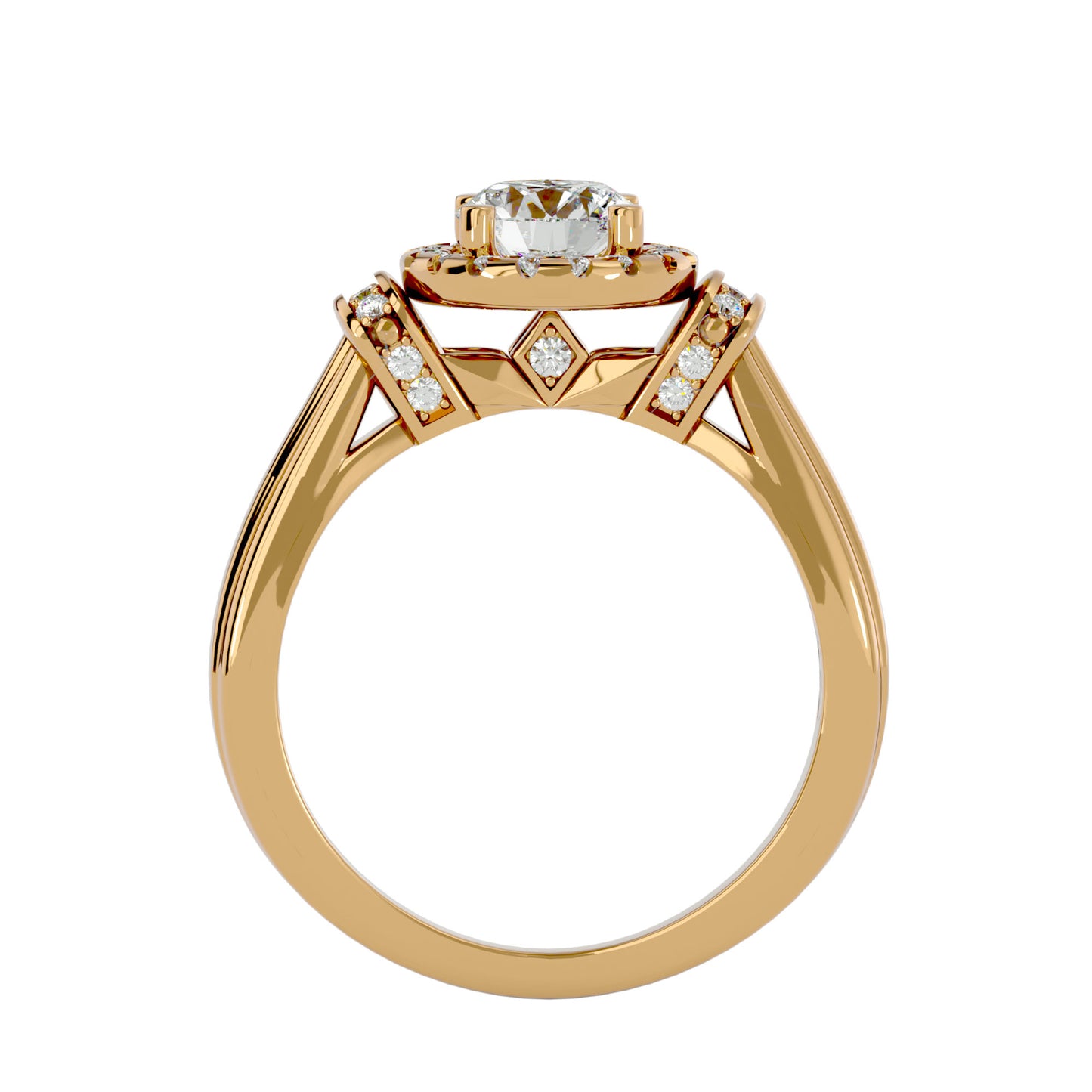 Sara halo diamond engagement ring