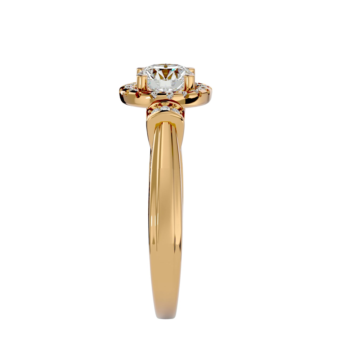 Sara halo diamond engagement ring