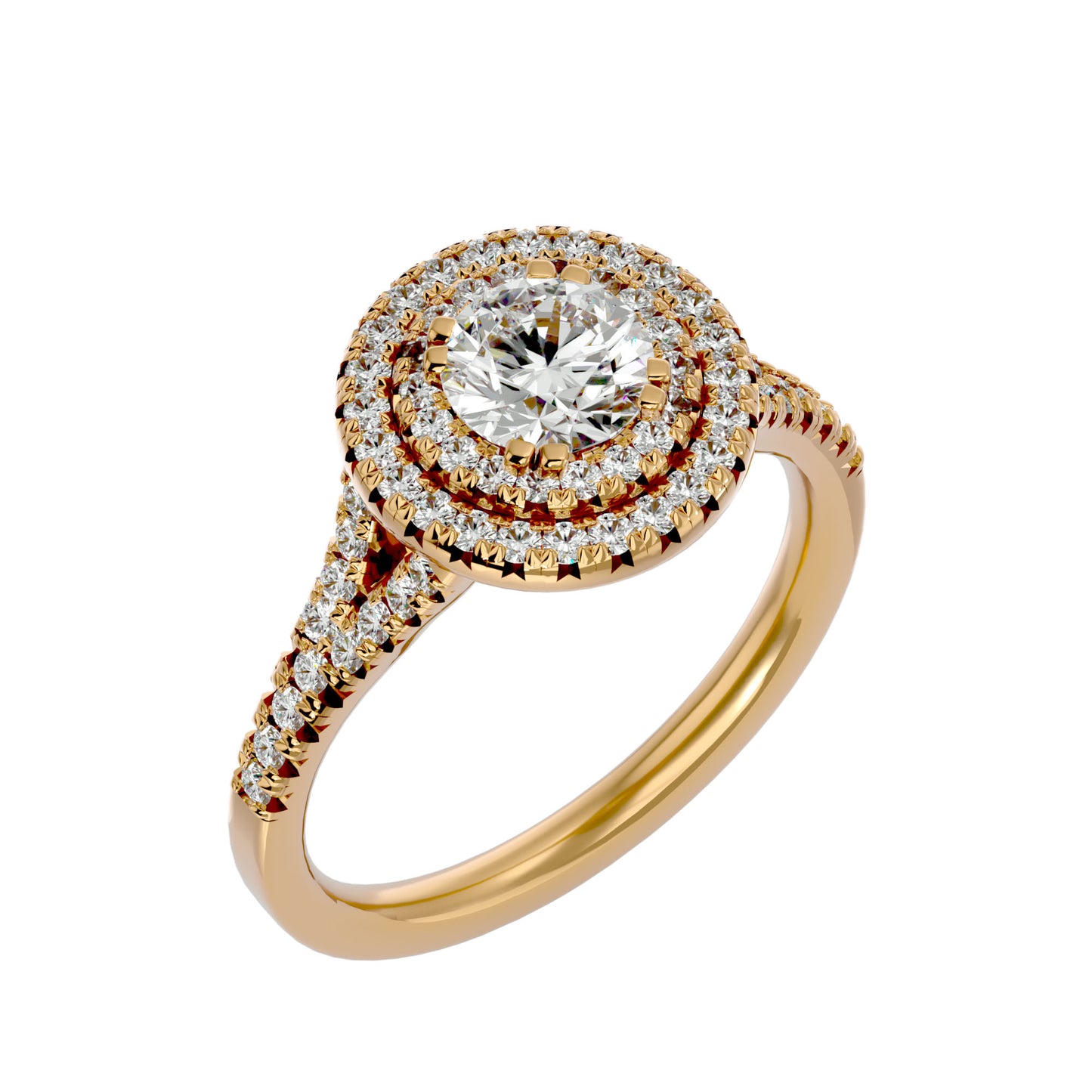 Shailey double halo diamond engagement ring