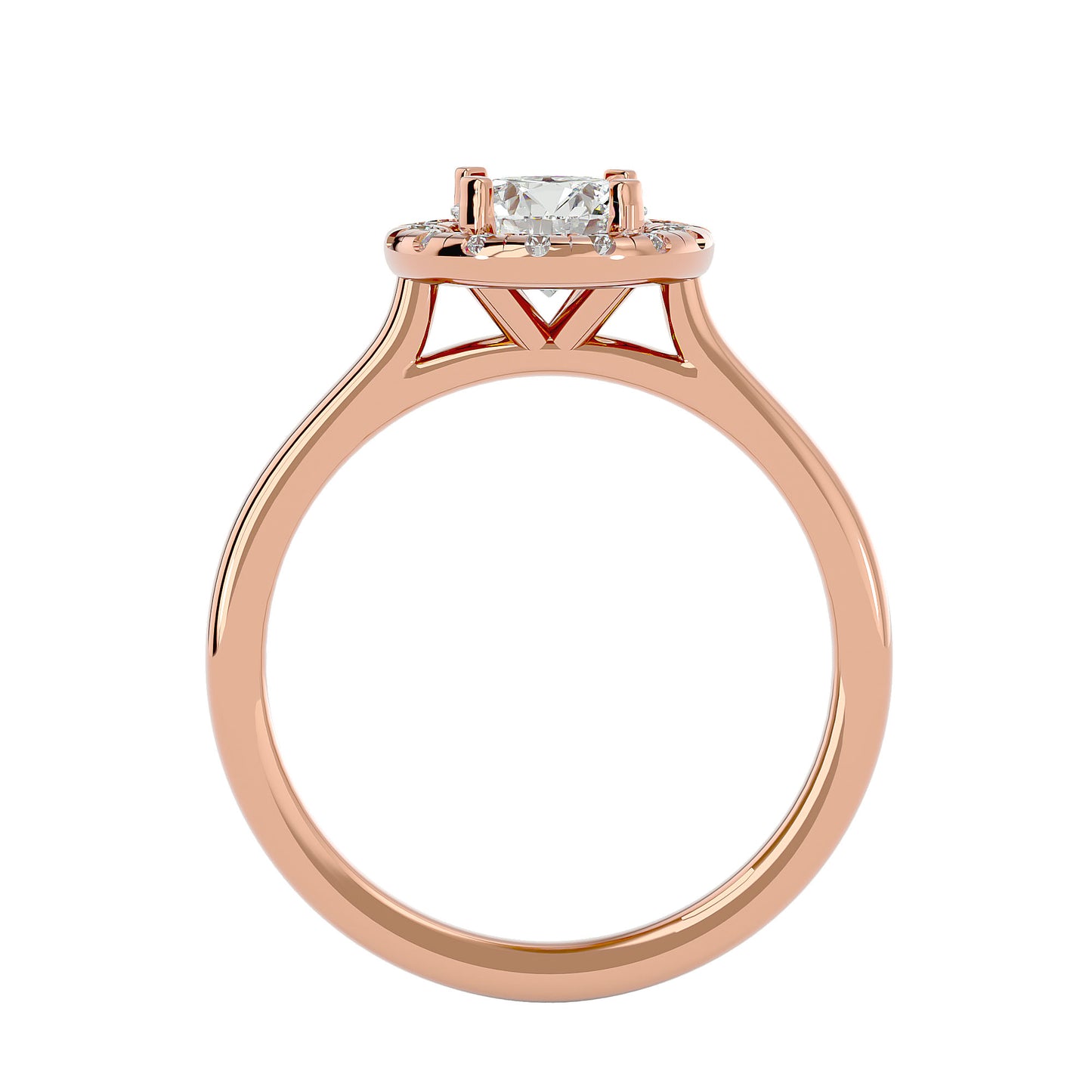 Shimmy halo diamond engagement ring