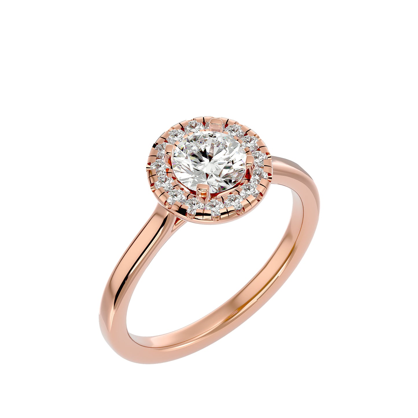 Shimmy halo diamond engagement ring