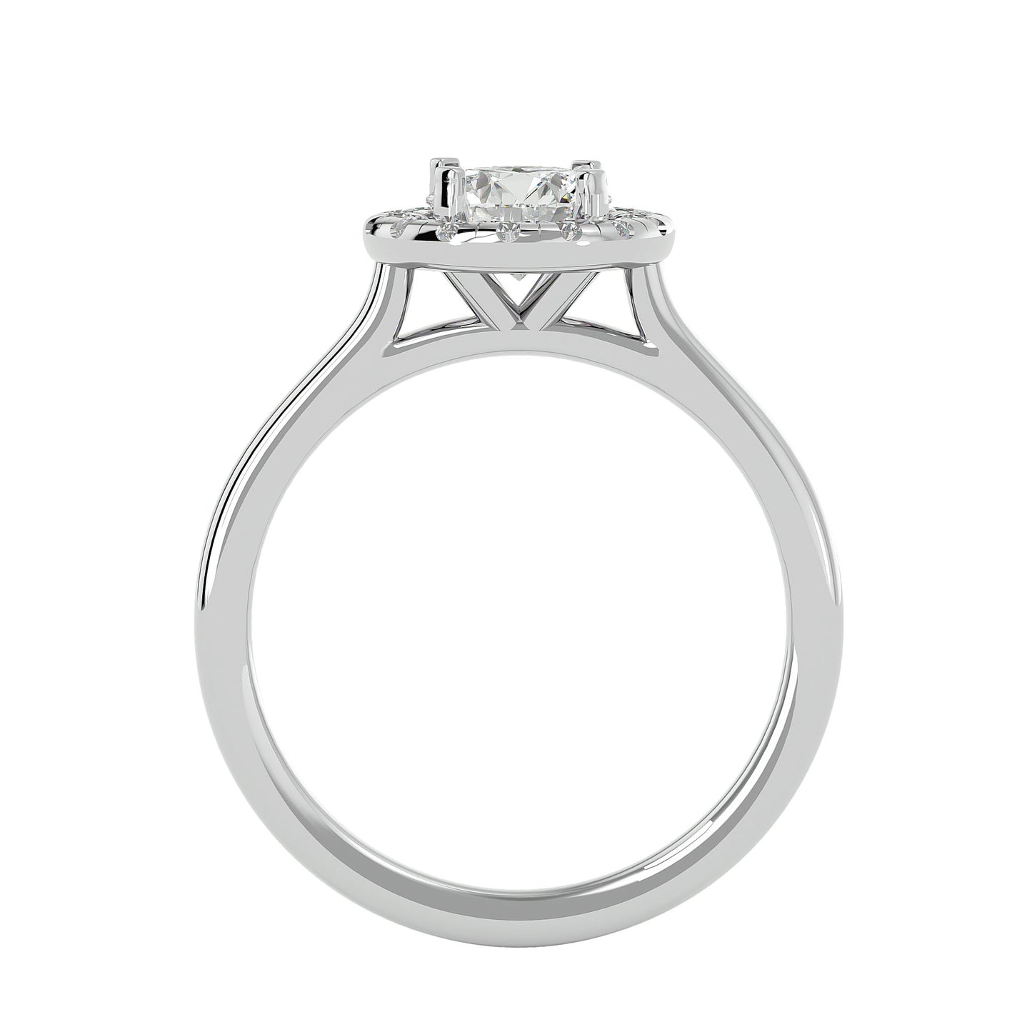Shimmy halo diamond engagement ring