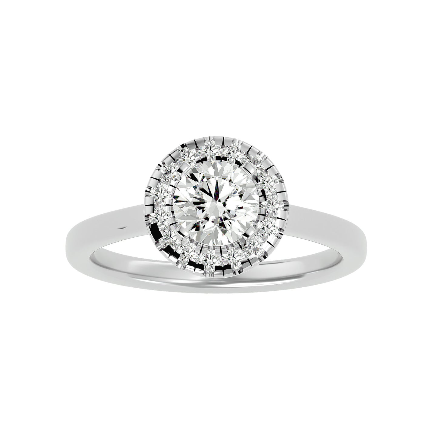 Shimmy halo diamond engagement ring