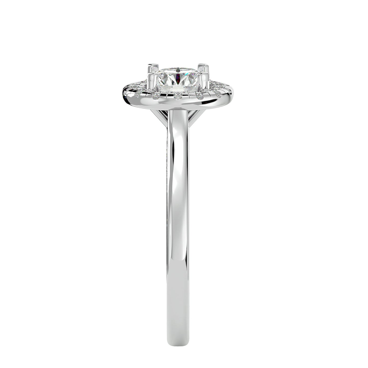 Shimmy halo diamond engagement ring