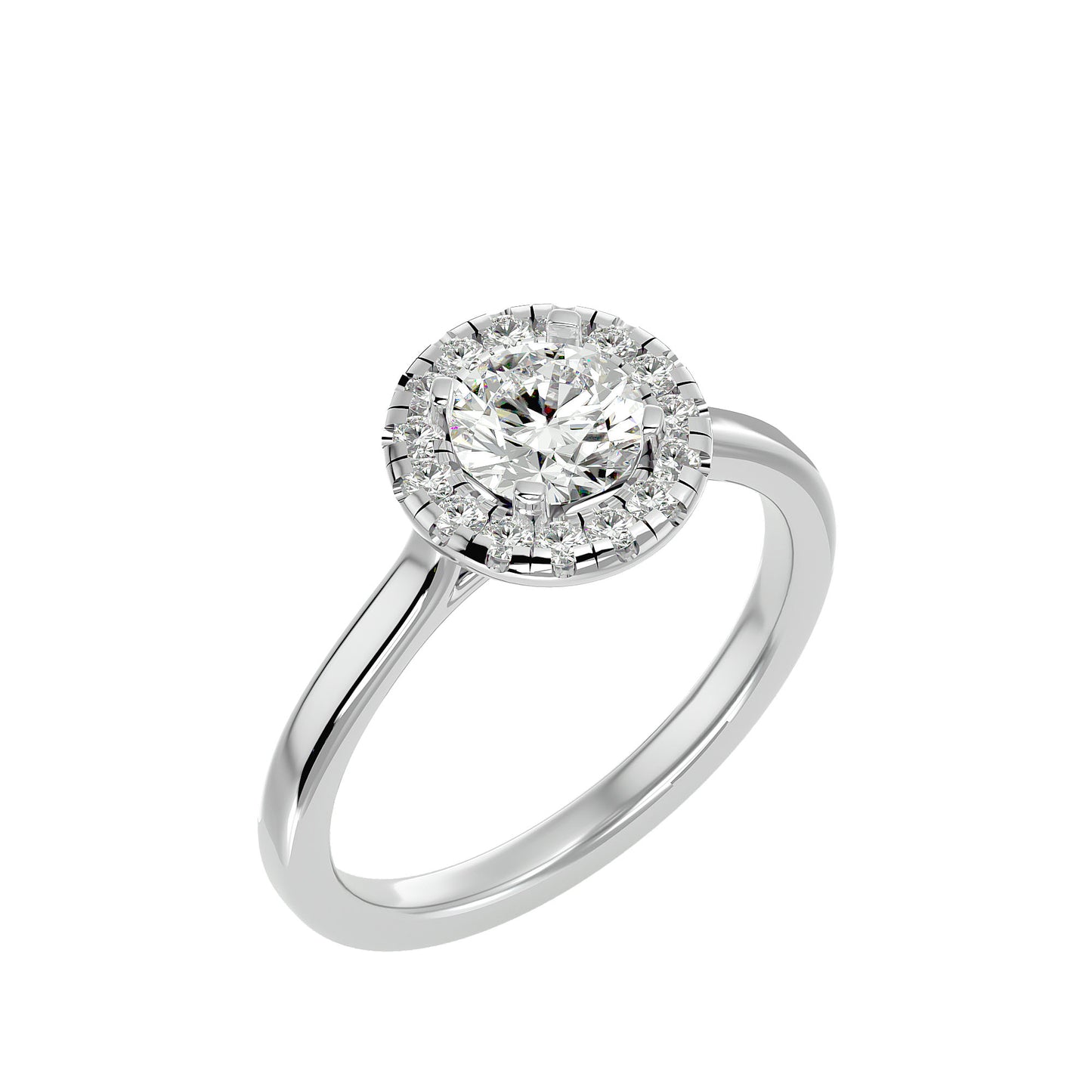 Shimmy halo diamond engagement ring