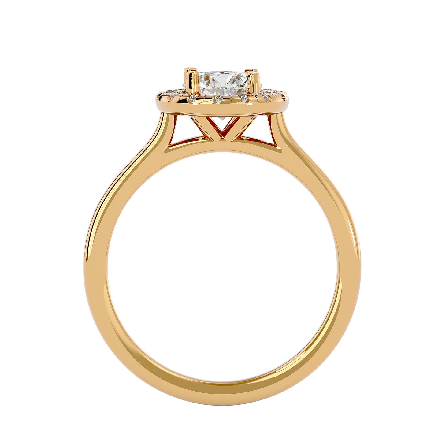 Shimmy halo diamond engagement ring