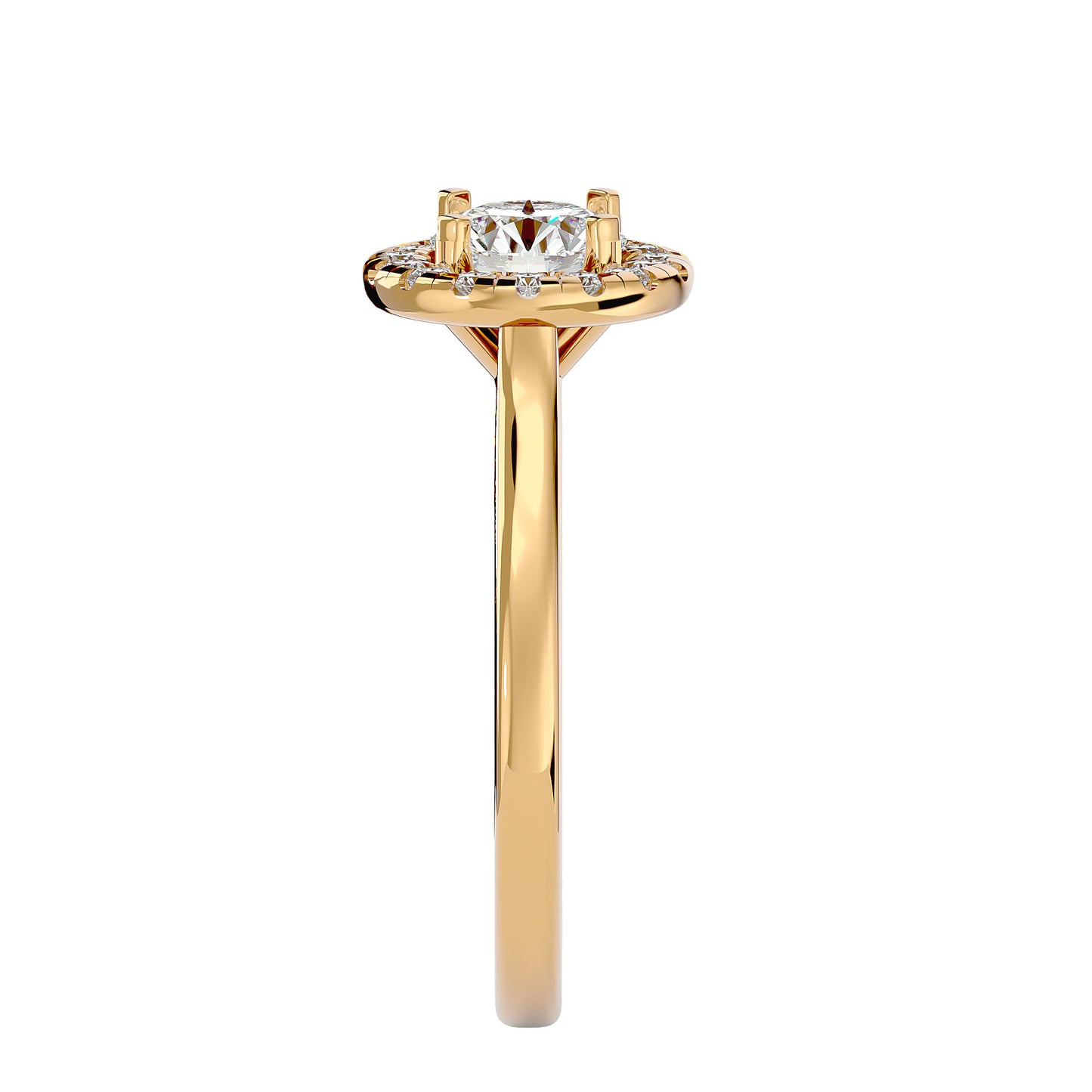 Shimmy halo diamond engagement ring