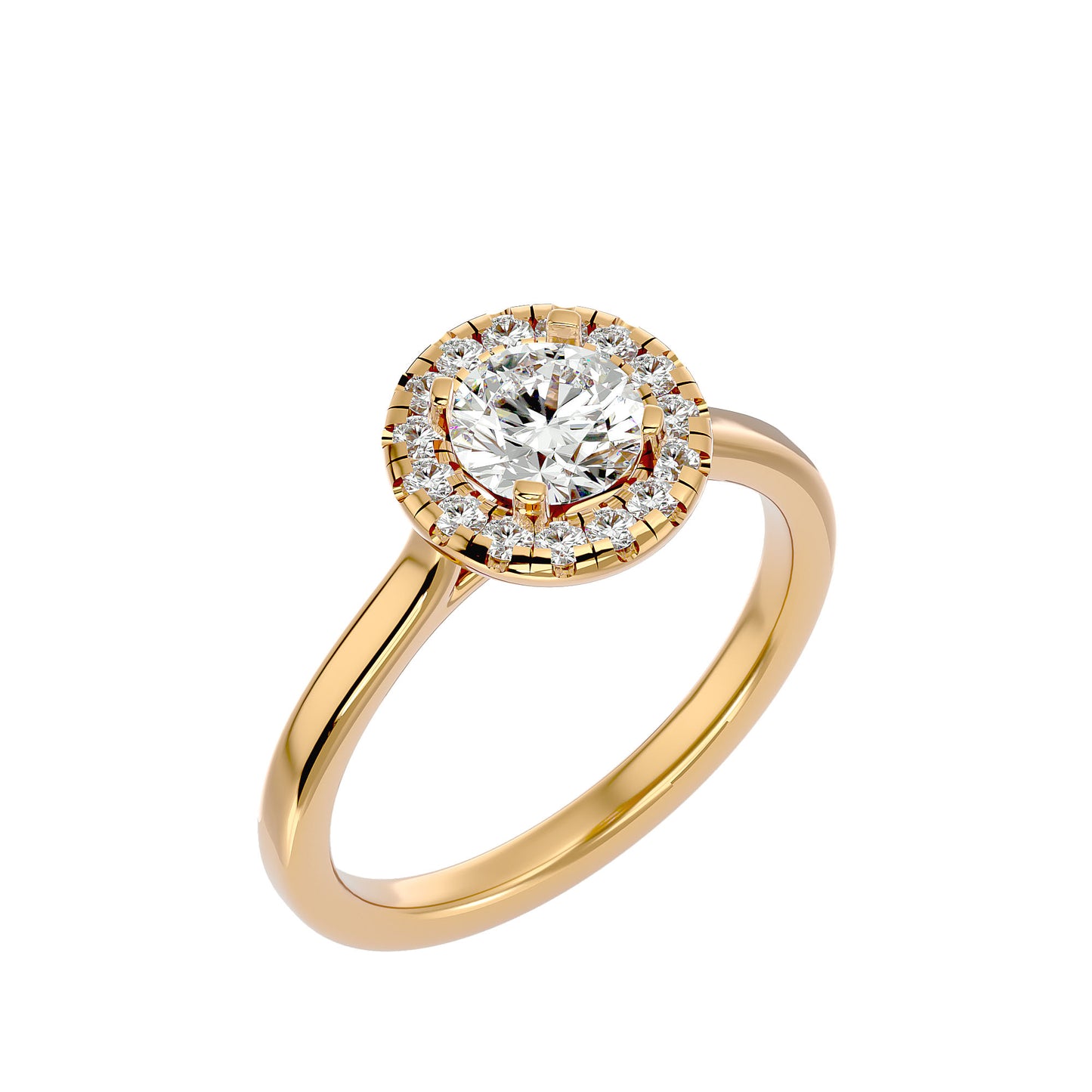 Shimmy halo diamond engagement ring
