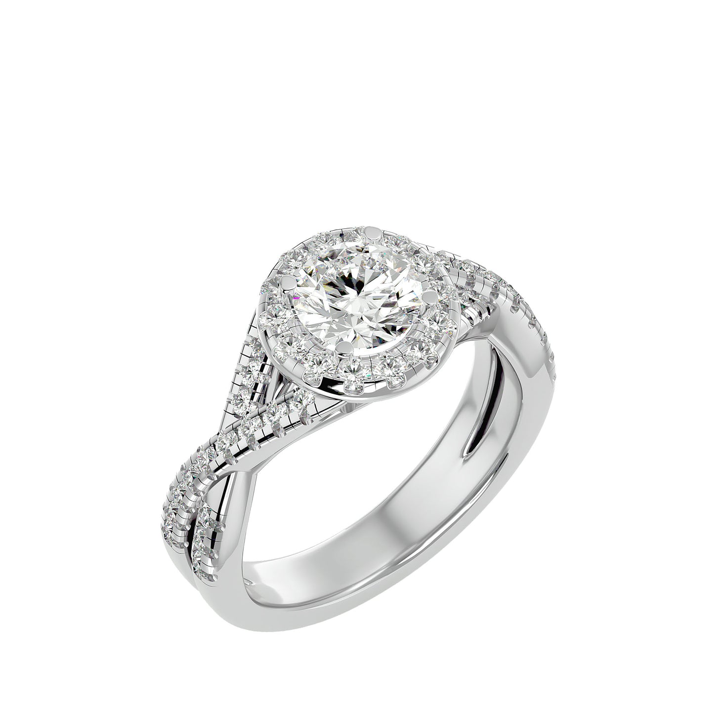 Bea criss cross diamond engagement ring