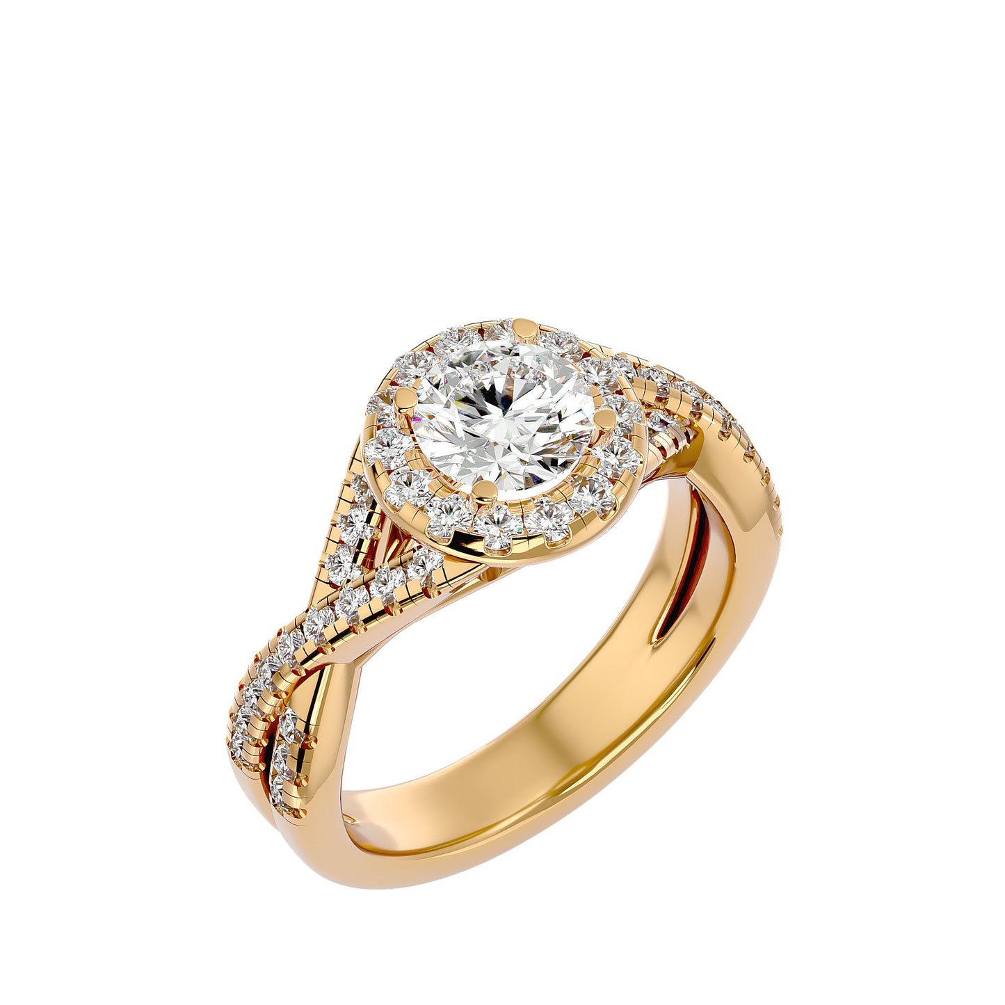 Bea criss cross diamond engagement ring
