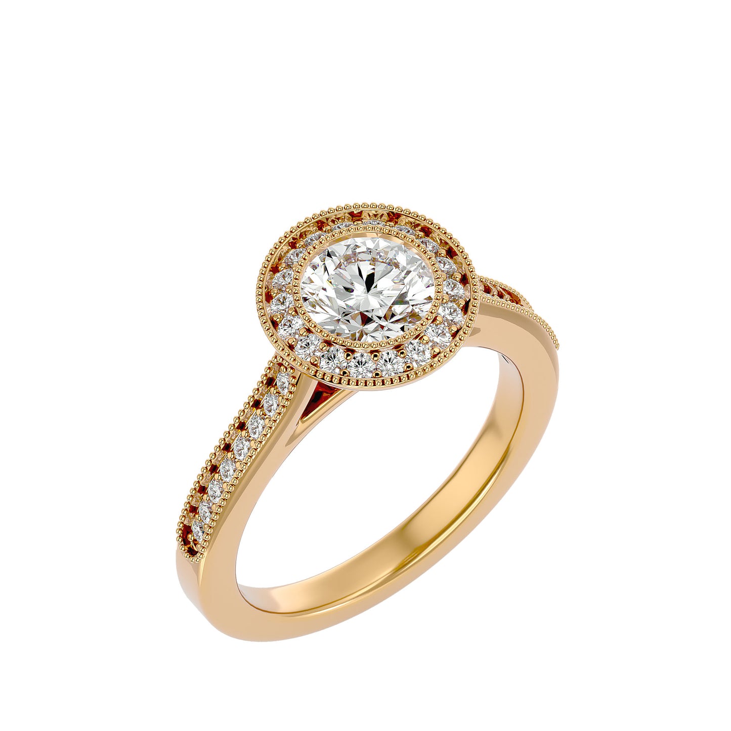 Kate halo diamond engagement ring