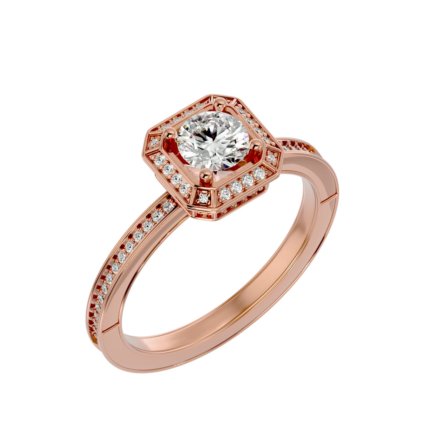 Dora Halo diamond engagement ring