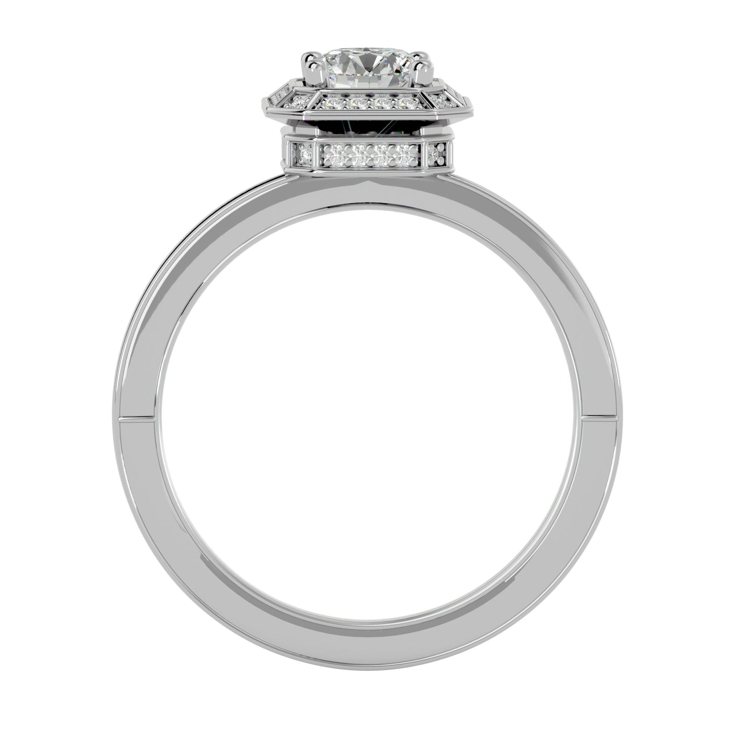 Dora Halo diamond engagement ring