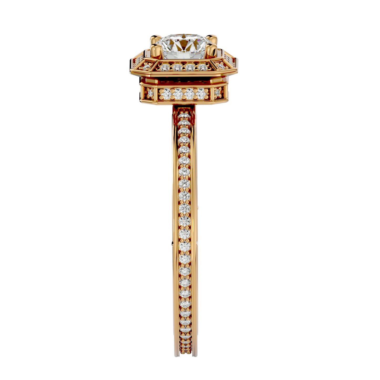 Dora Halo diamond engagement ring
