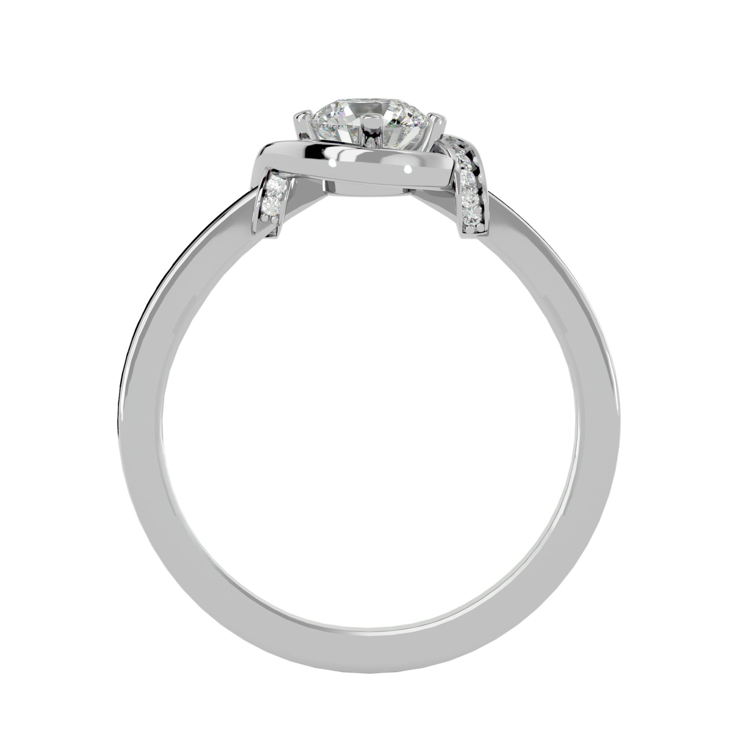 Round knot diamond engagement ring