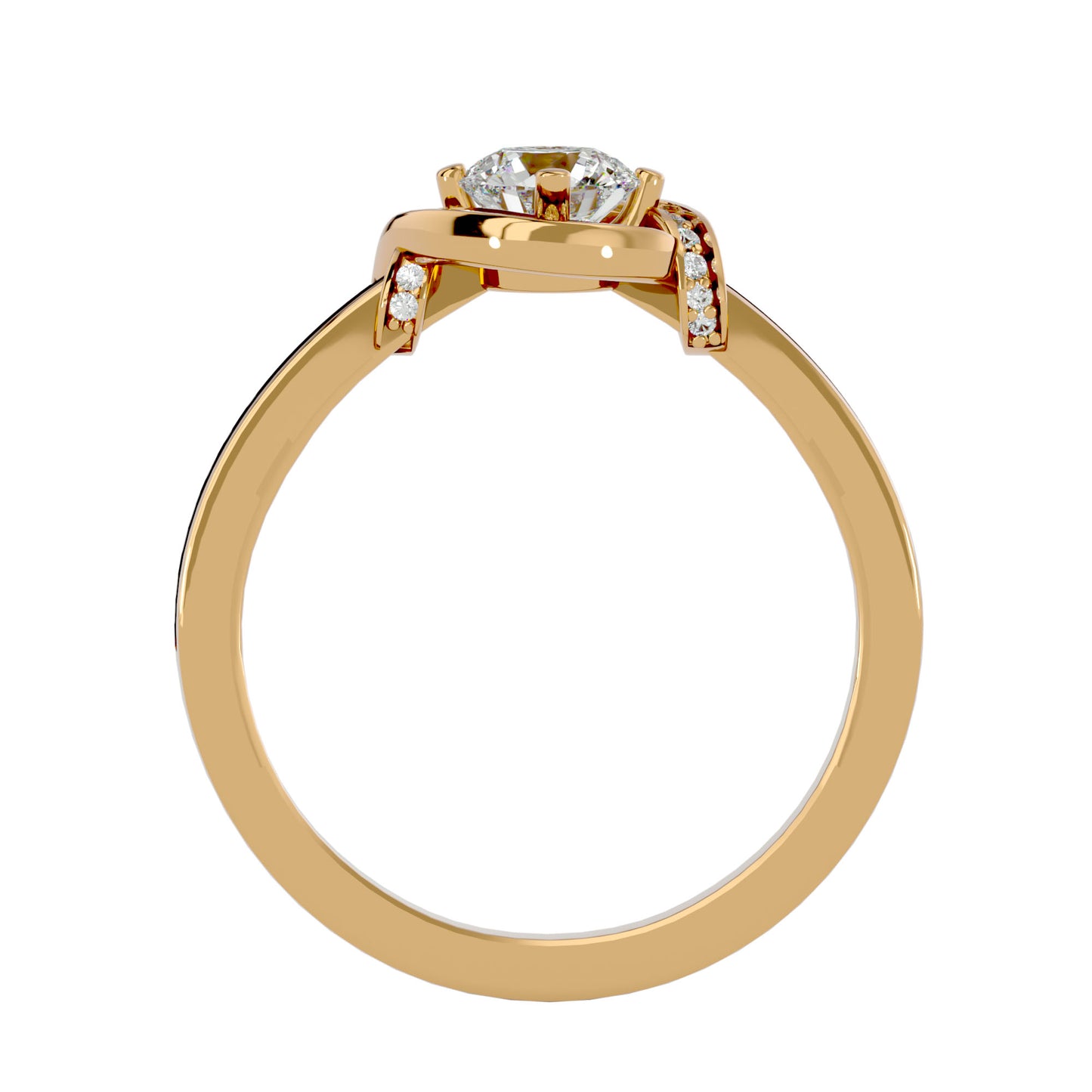 Round knot diamond engagement ring