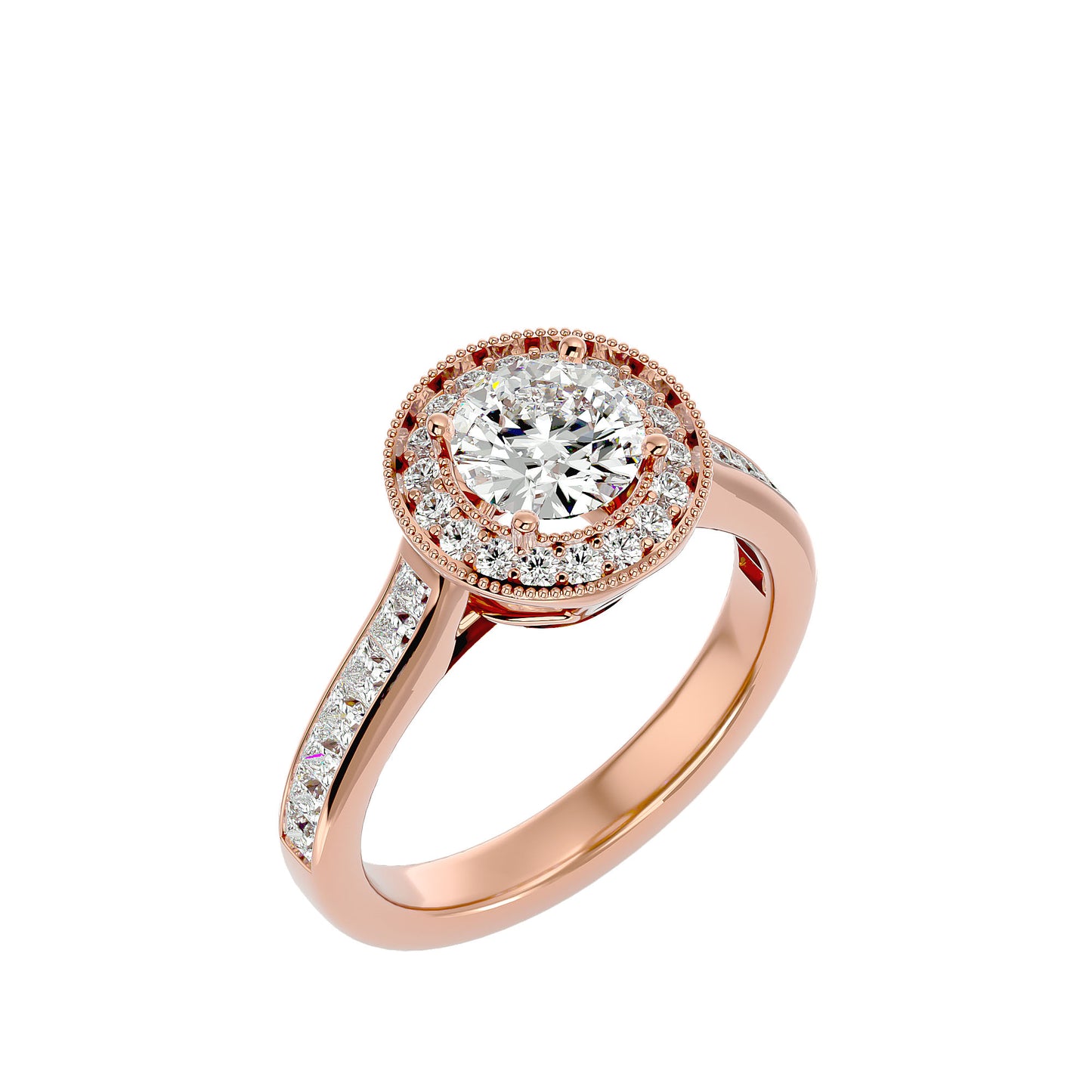 Torie Halo diamond engagement ring