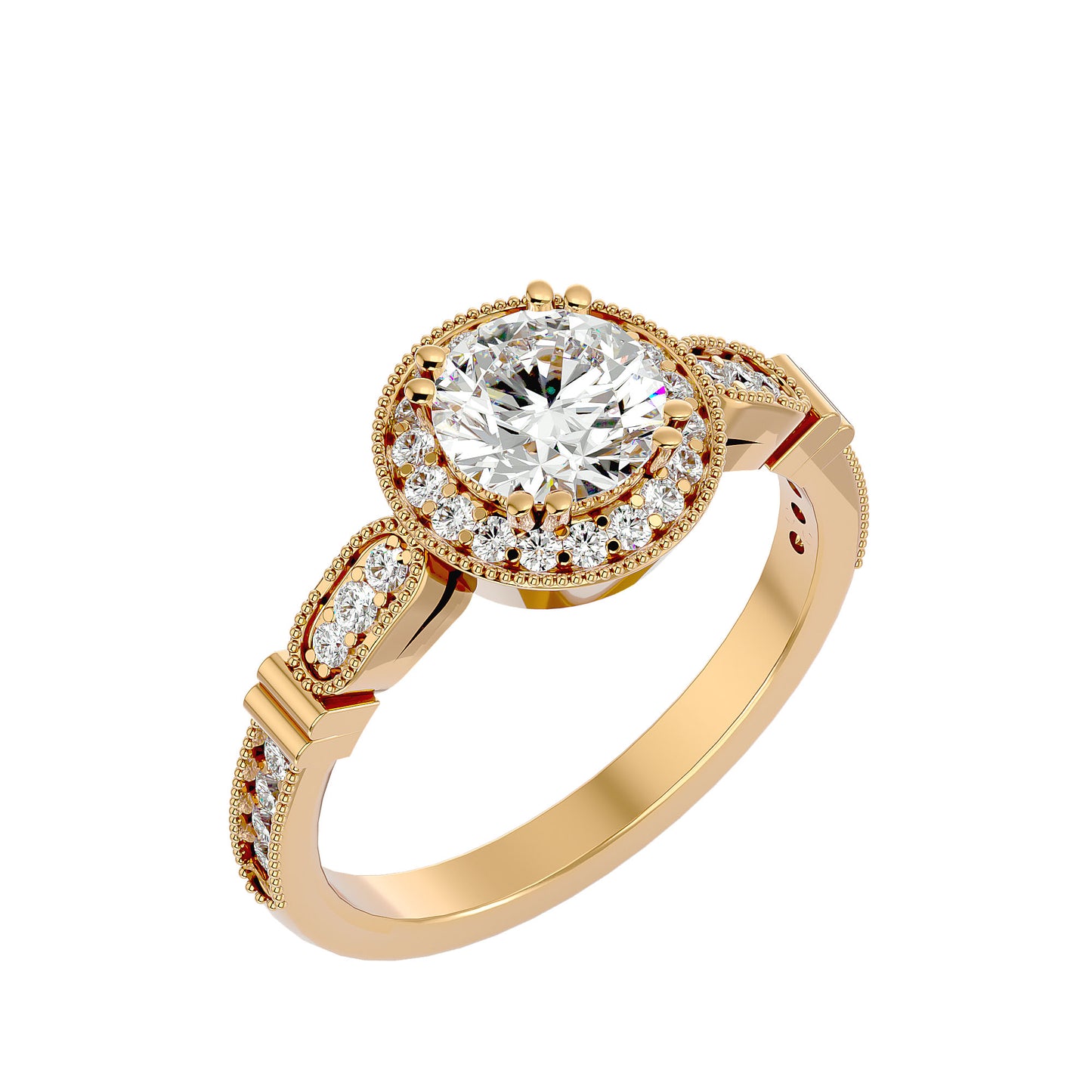 Kyara Halo diamond engagement ring