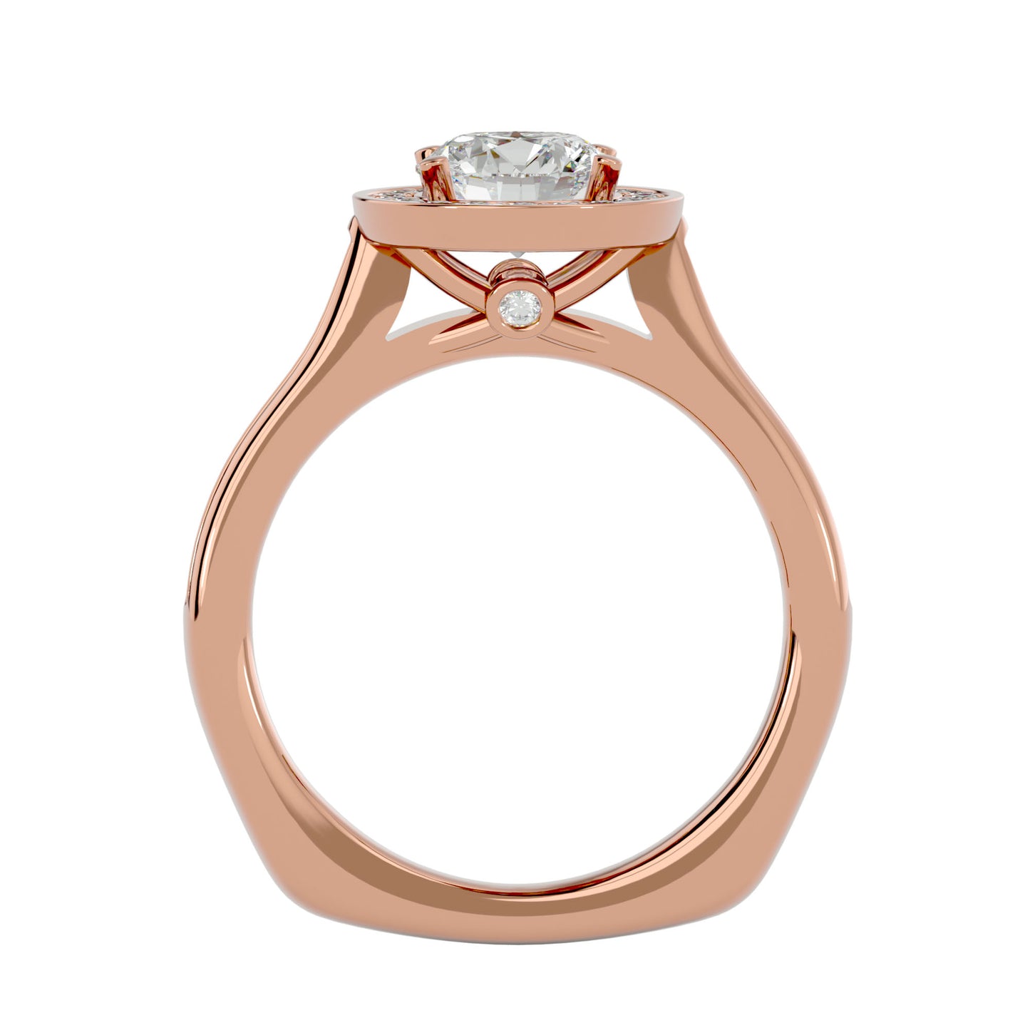 Suri Round halo diamond engagement ring