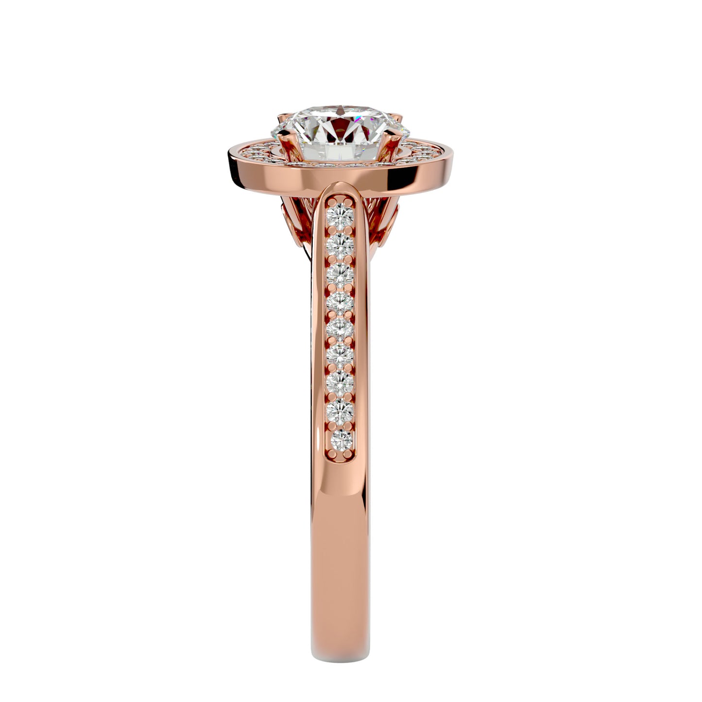 Suri Round halo diamond engagement ring