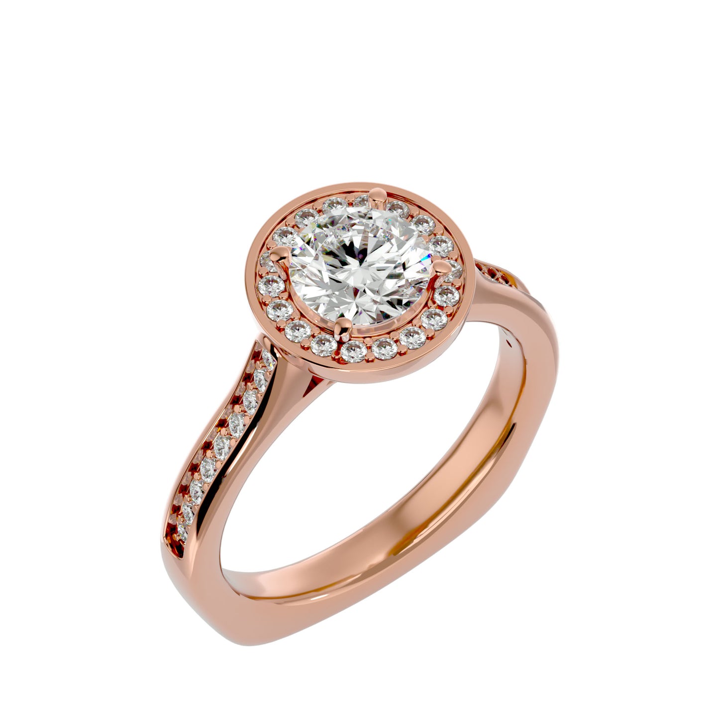 Suri Round halo diamond engagement ring