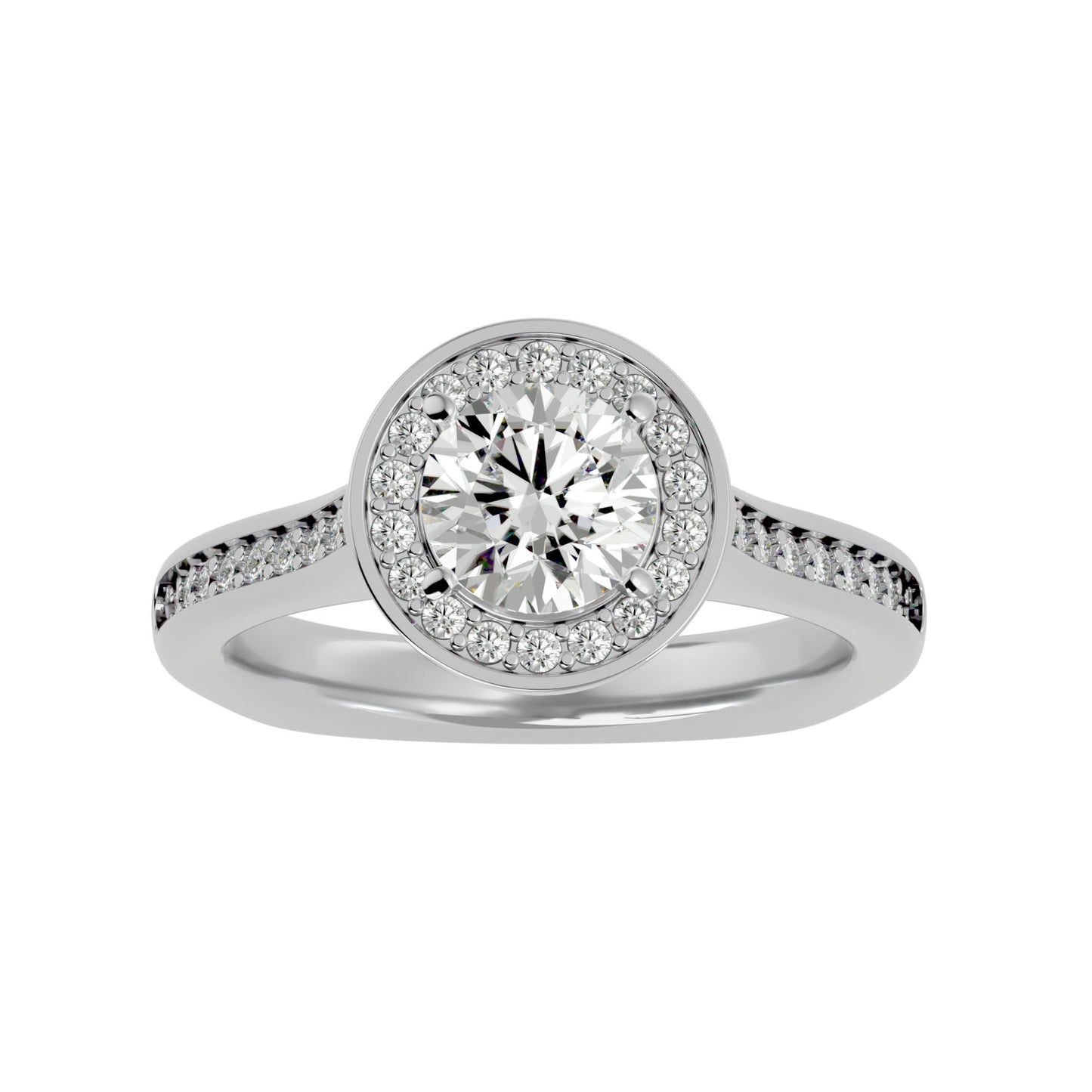 Suri Round halo diamond engagement ring