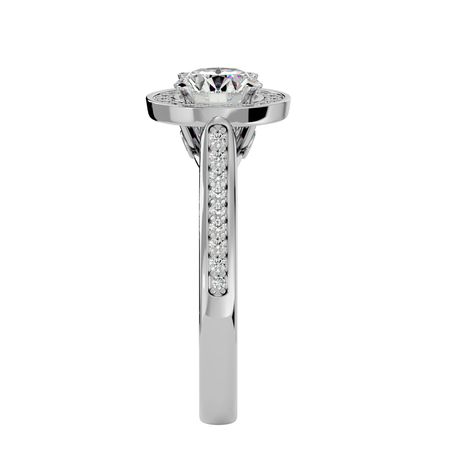 Suri Round halo diamond engagement ring