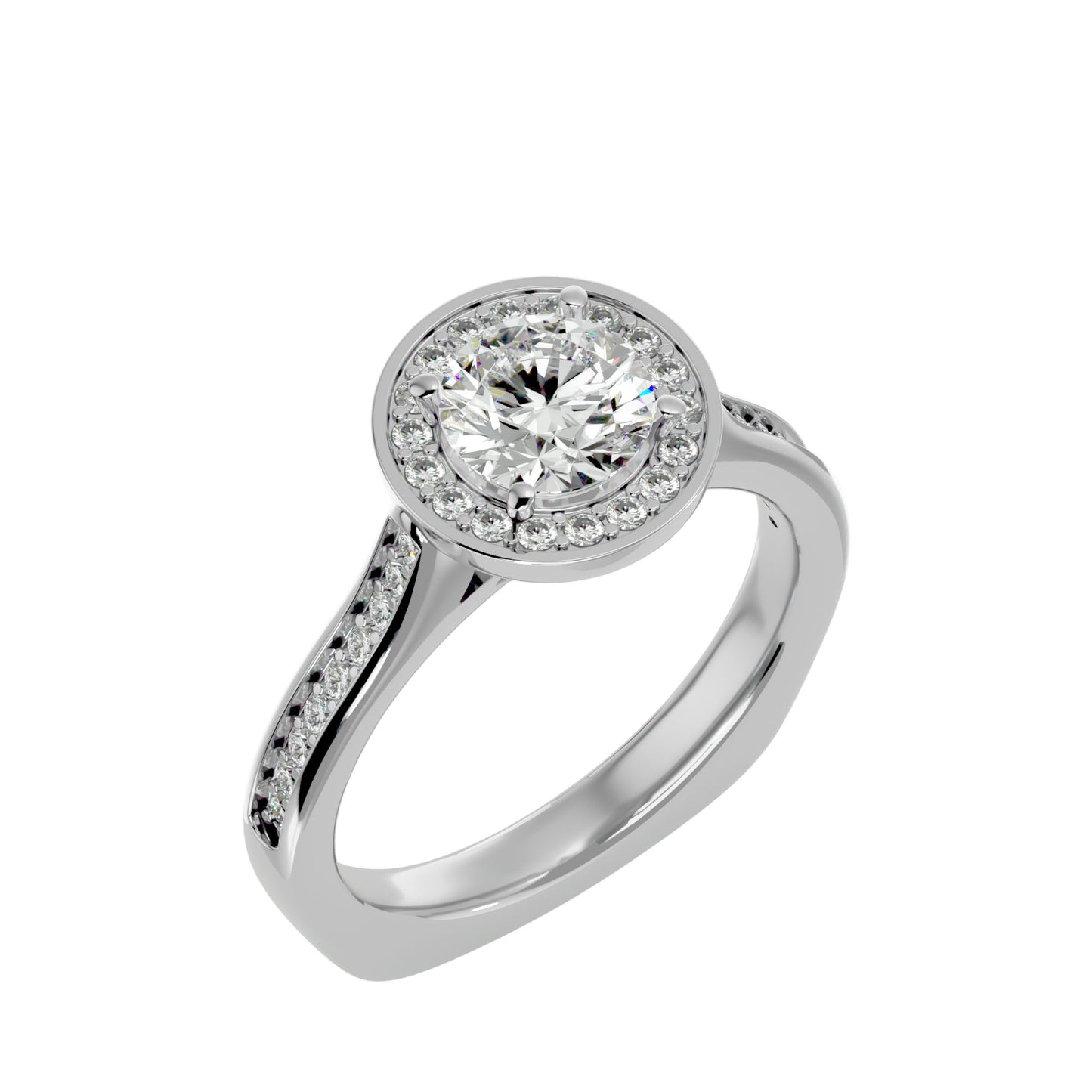 Suri Round halo diamond engagement ring