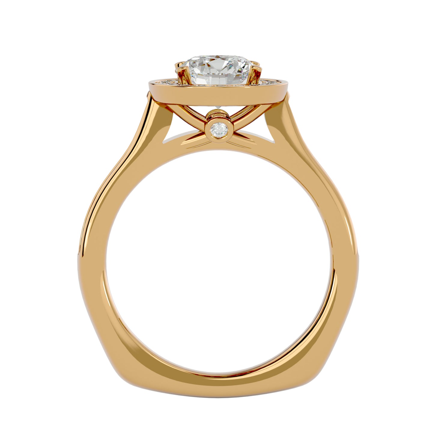 Suri Round halo diamond engagement ring