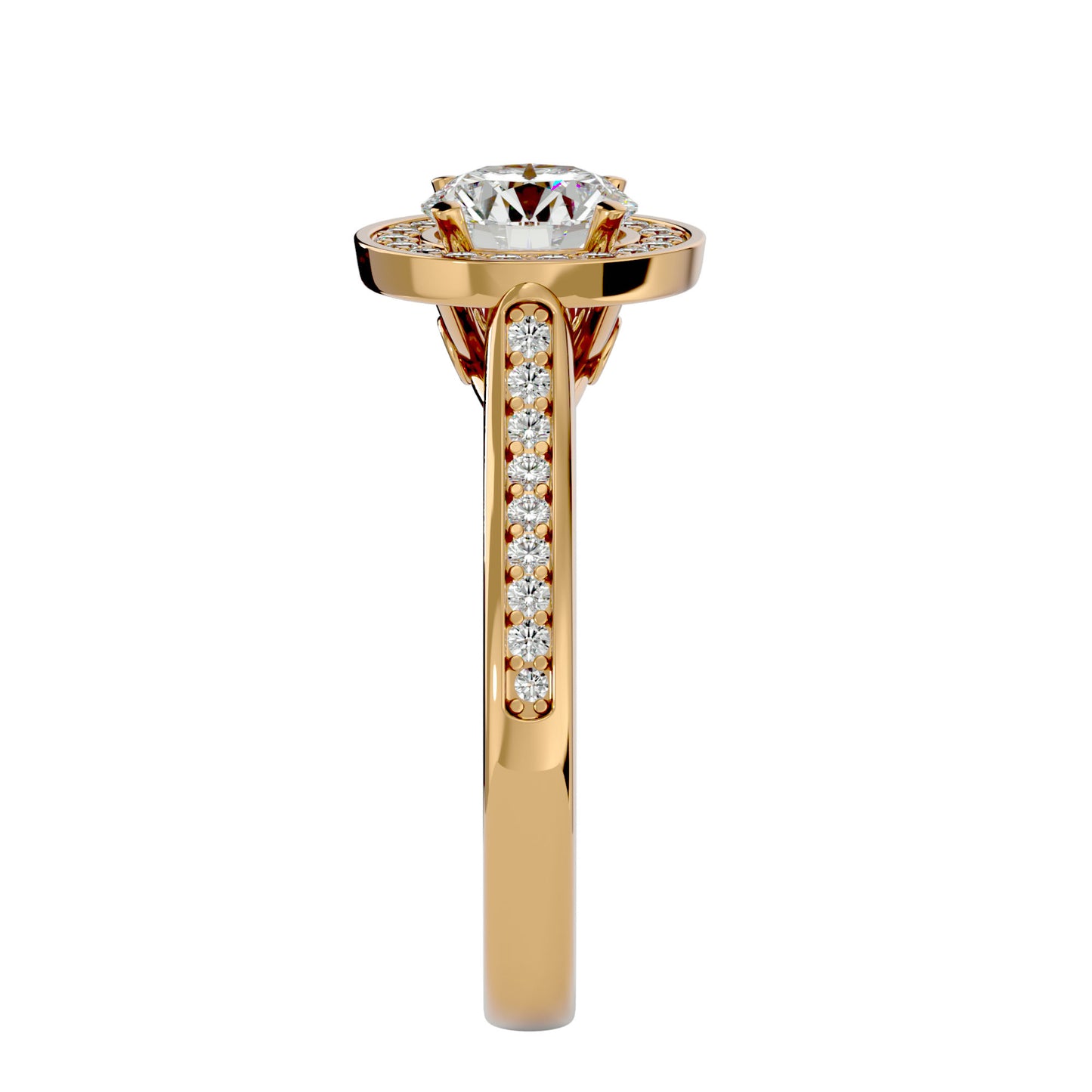 Suri Round halo diamond engagement ring