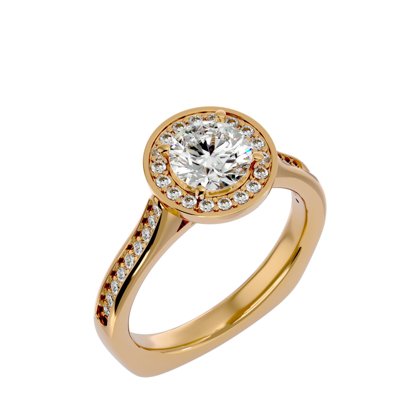Suri Round halo diamond engagement ring
