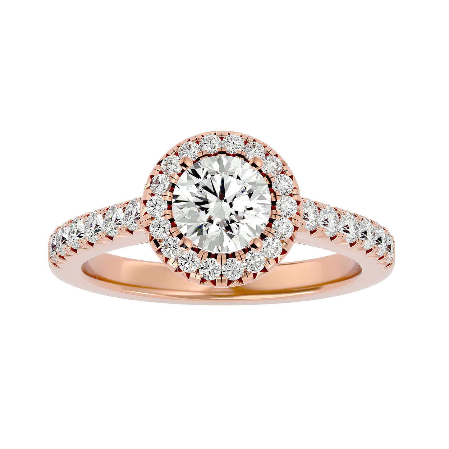 Fea Round halo diamond engagement ring