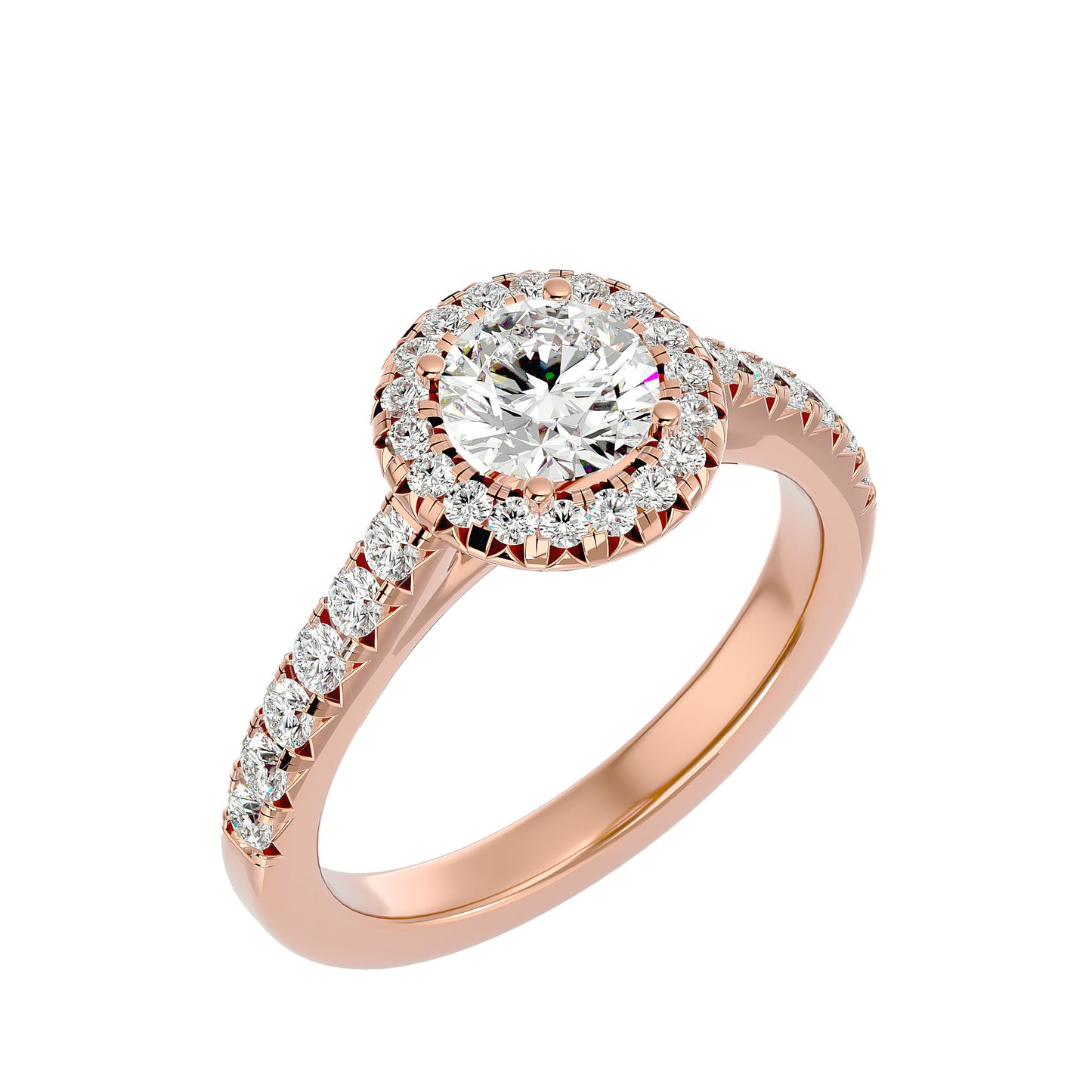 Fea Round halo diamond engagement ring