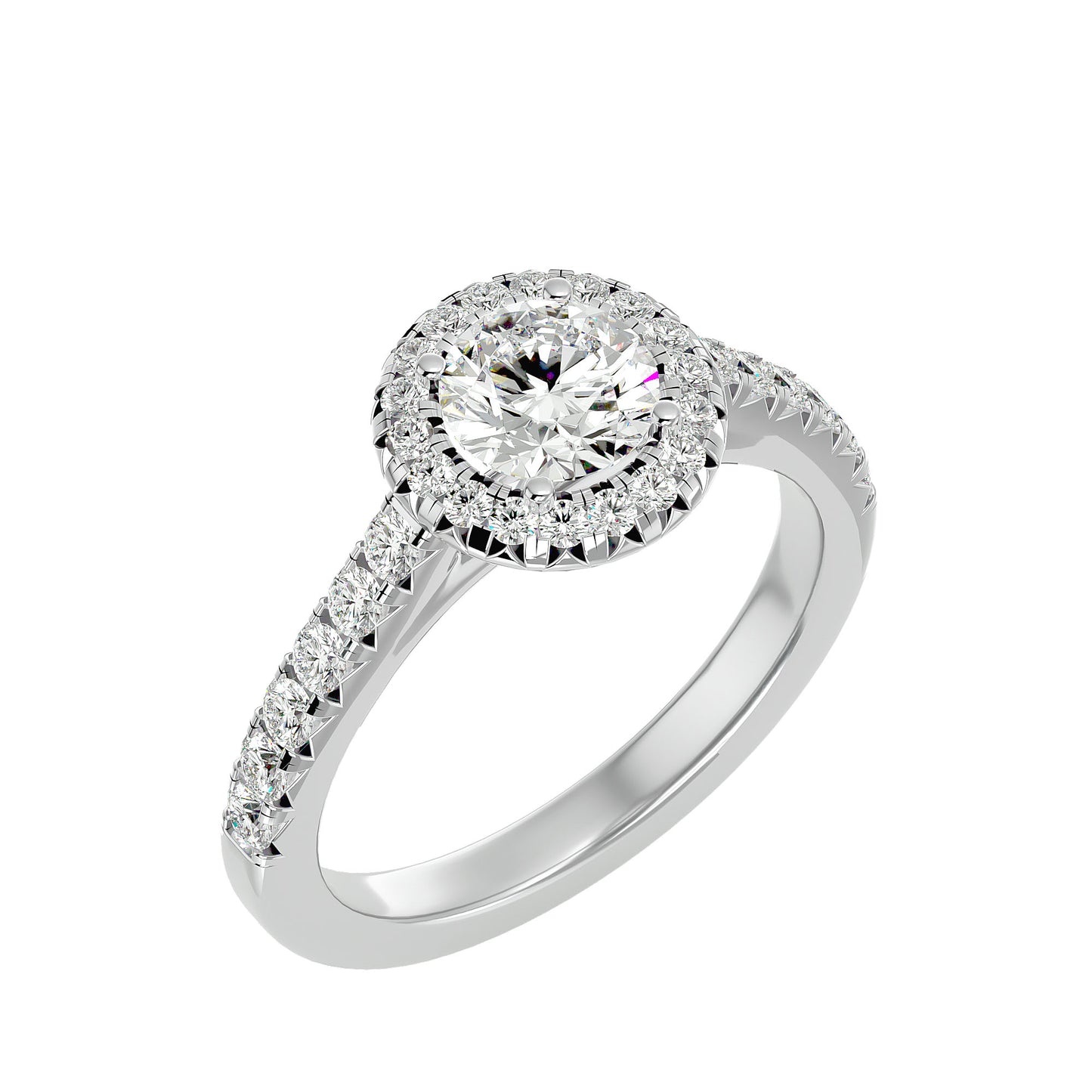 Fea Round halo diamond engagement ring