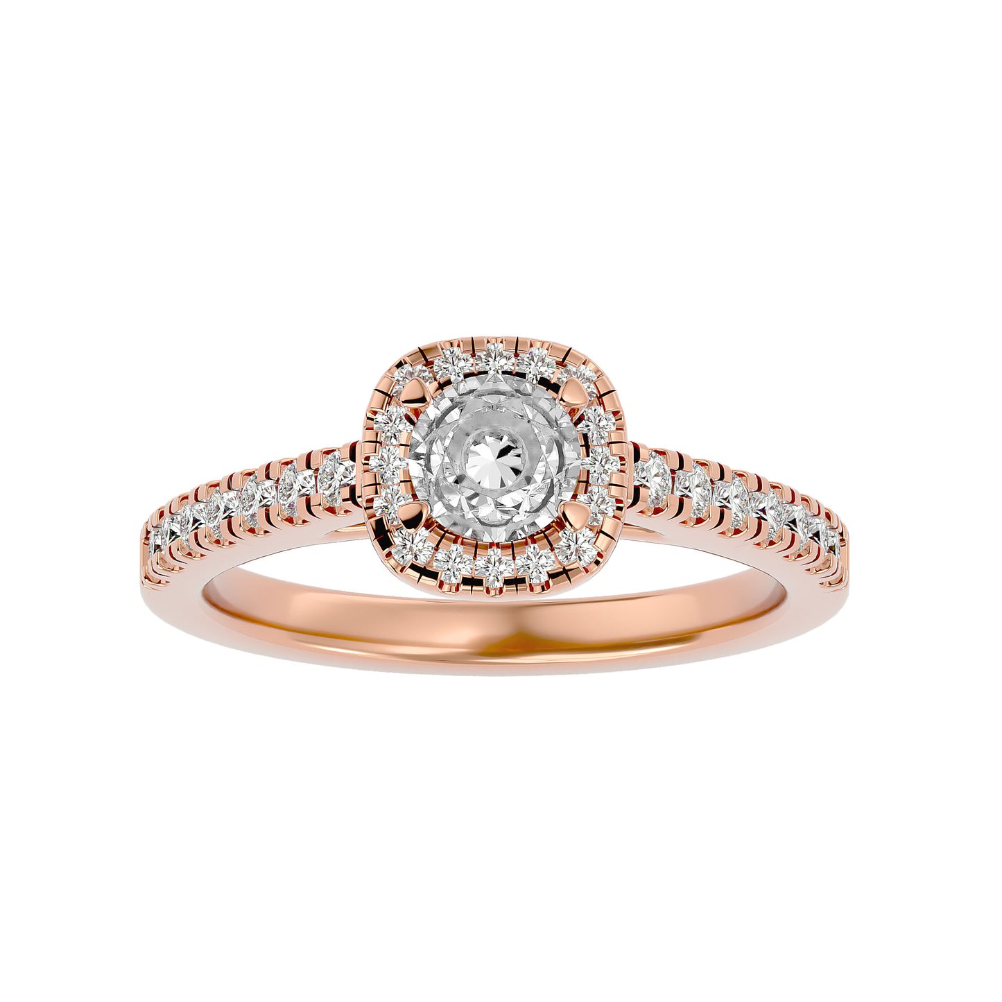 Micelle Halo diamond engagement ring