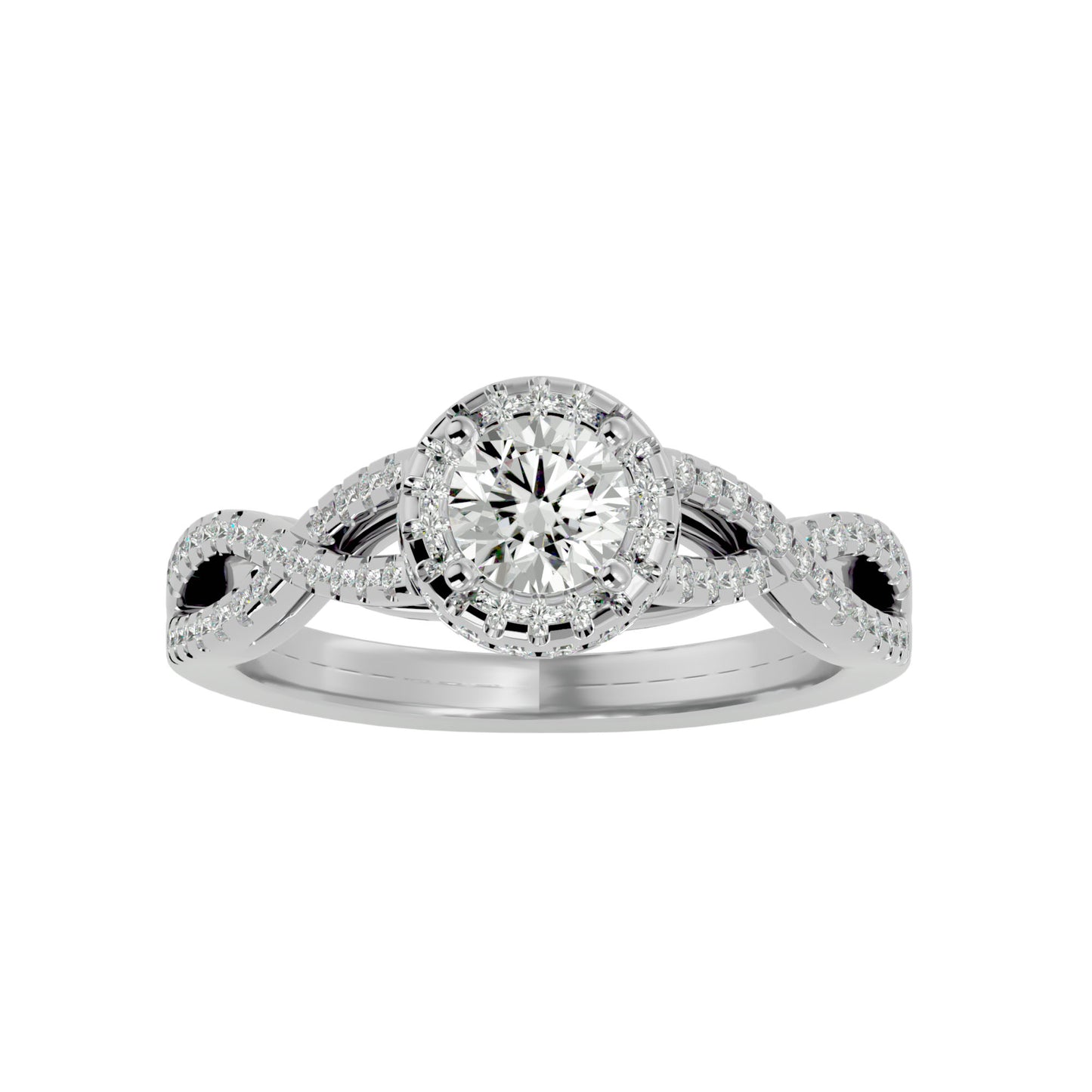 Joseph criss cross diamond engagement ring