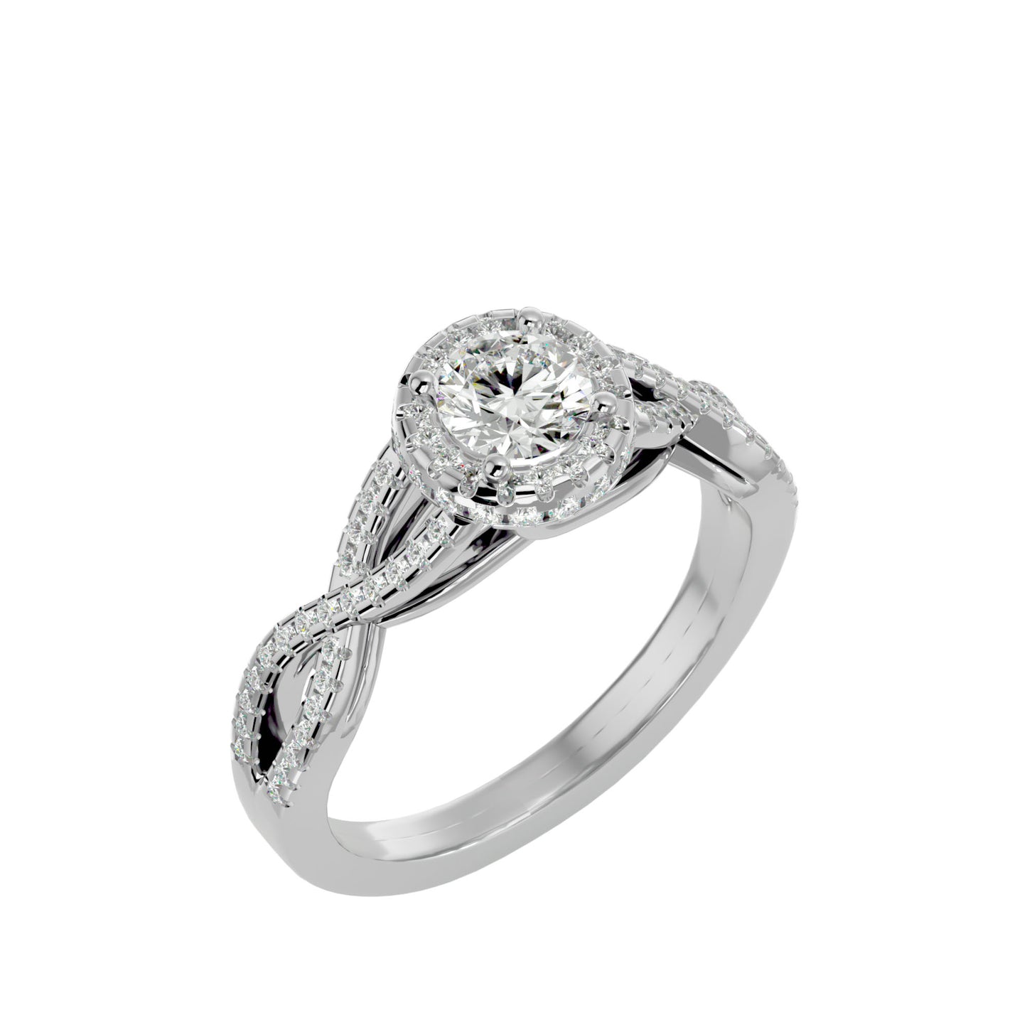 Joseph criss cross diamond engagement ring