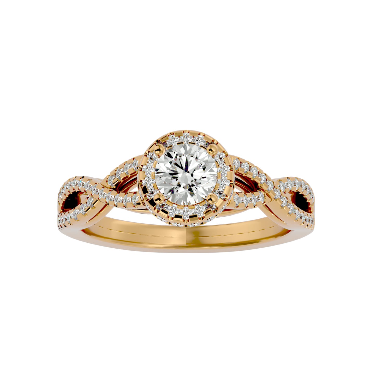 Joseph criss cross diamond engagement ring