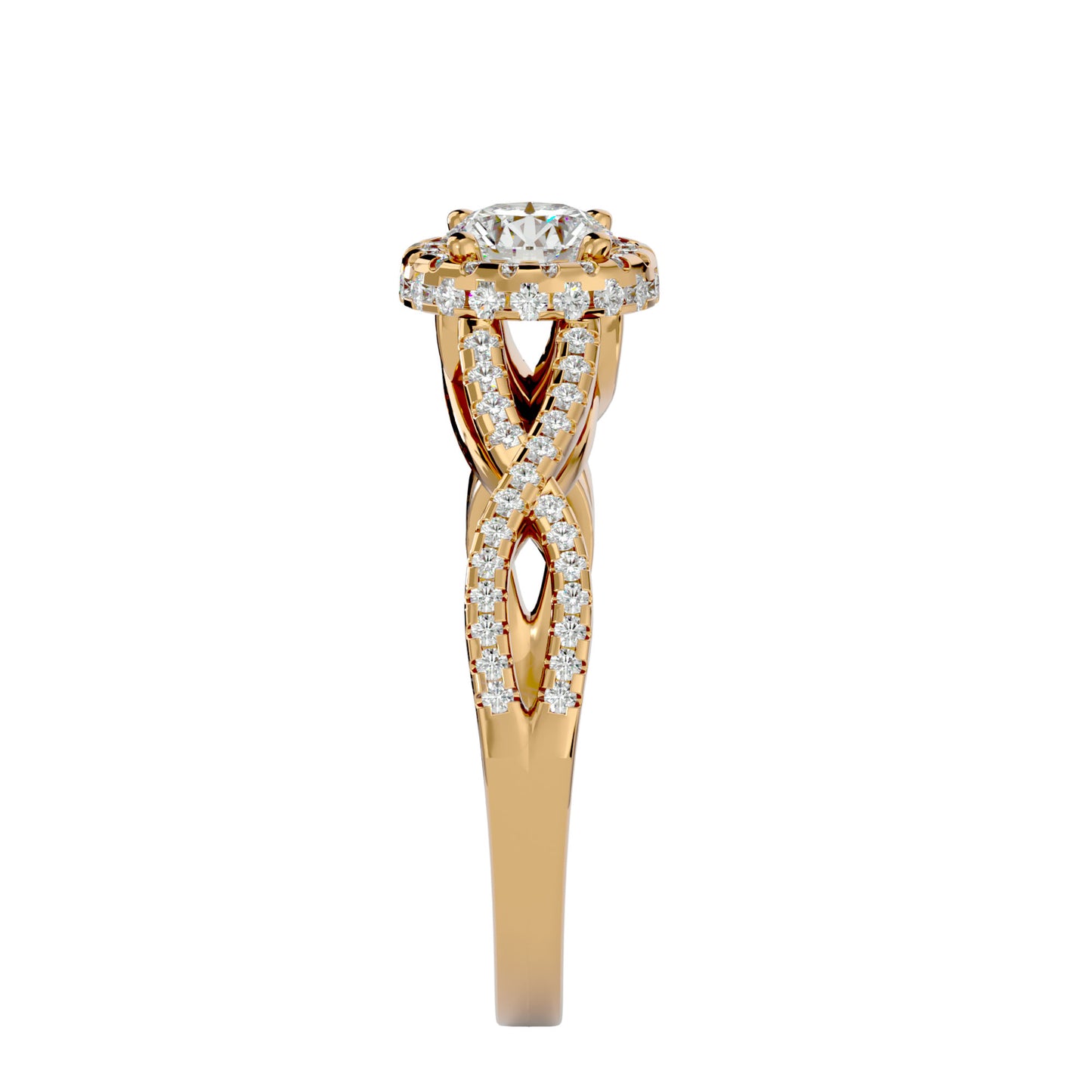 Joseph criss cross diamond engagement ring