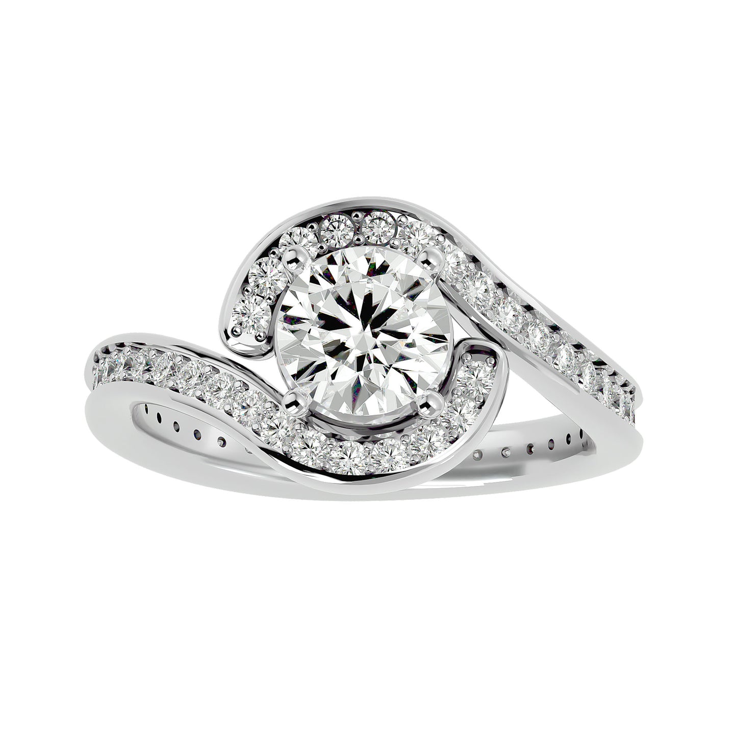 Ralphal Bypass diamond engagement ring