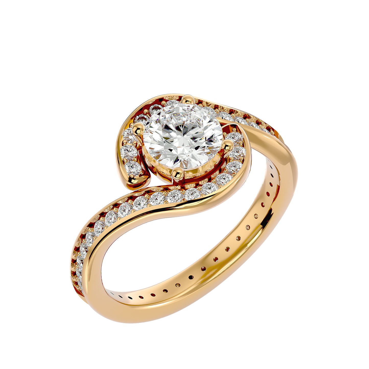 Ralphal Bypass diamond engagement ring