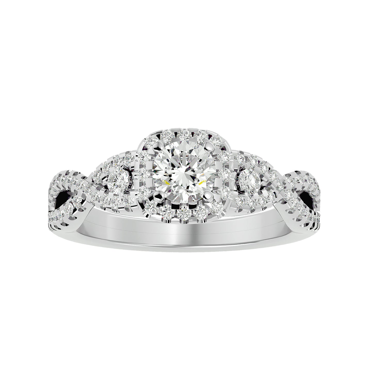 Preet Halo diamond engagement ring