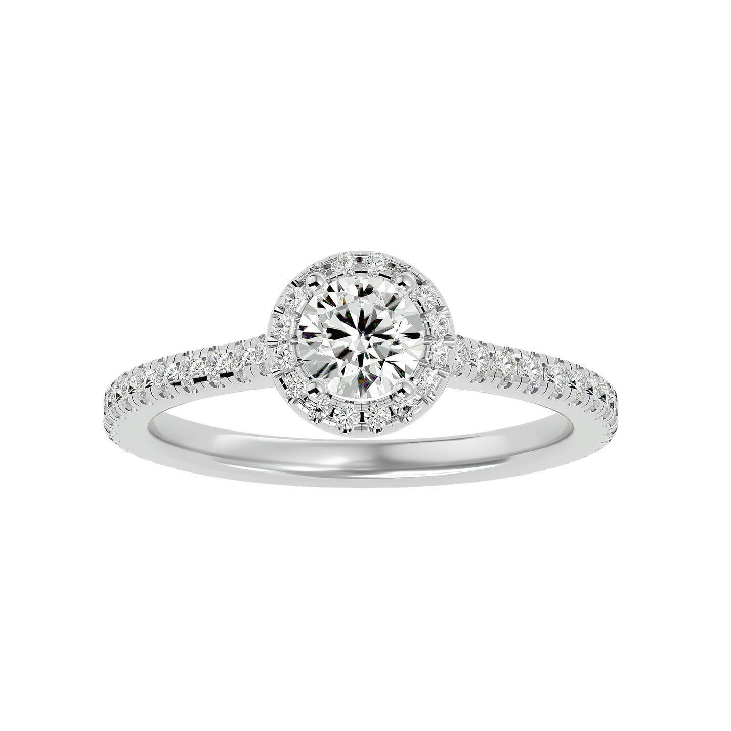 Harlow halo diamond engagemnet ring